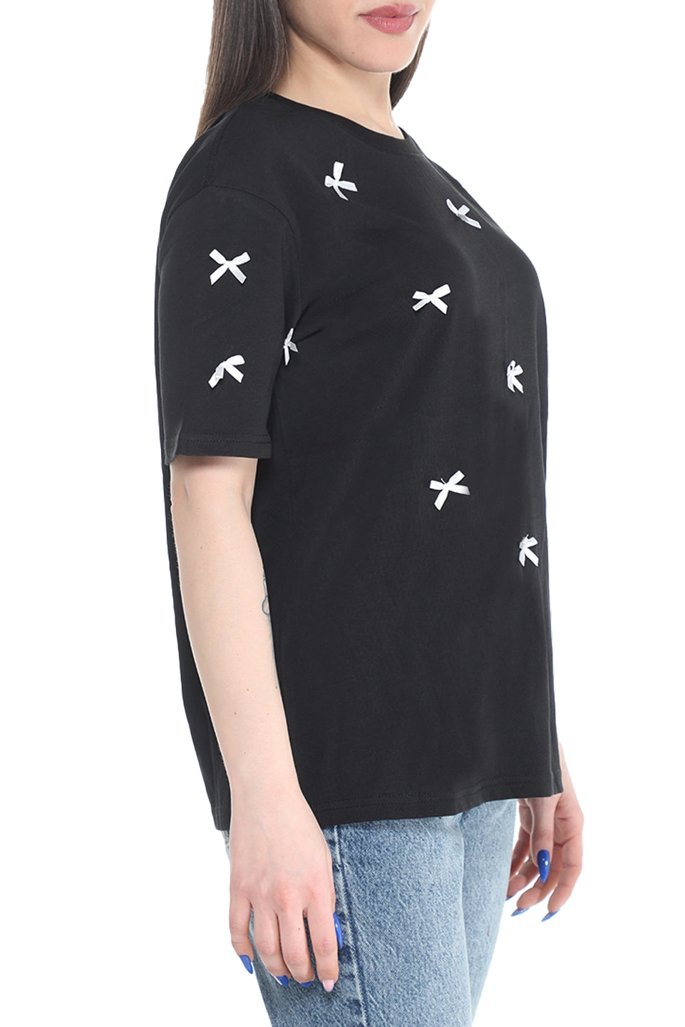 Black Cotton T-shirt With Design