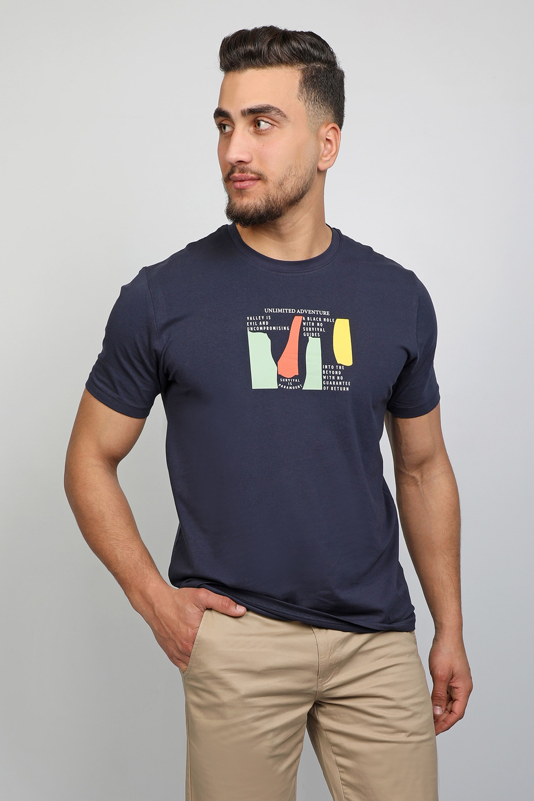 Dark Navy T-shirt With Printed Front Design