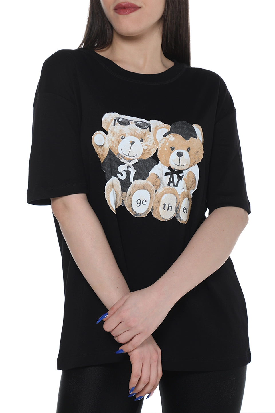 Oversized Black T-shirt With Front Design