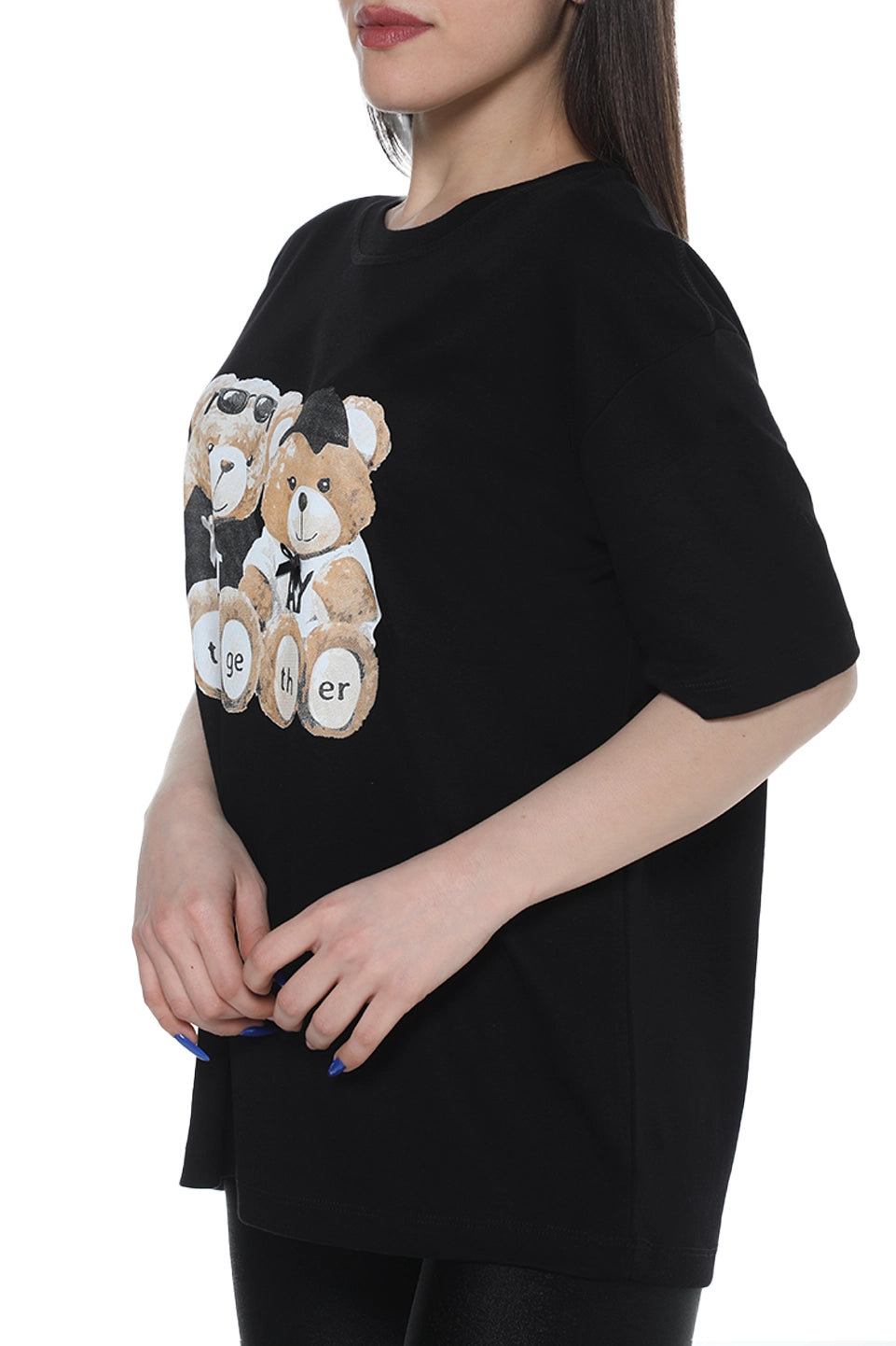 Oversized Black T-shirt With Front Design