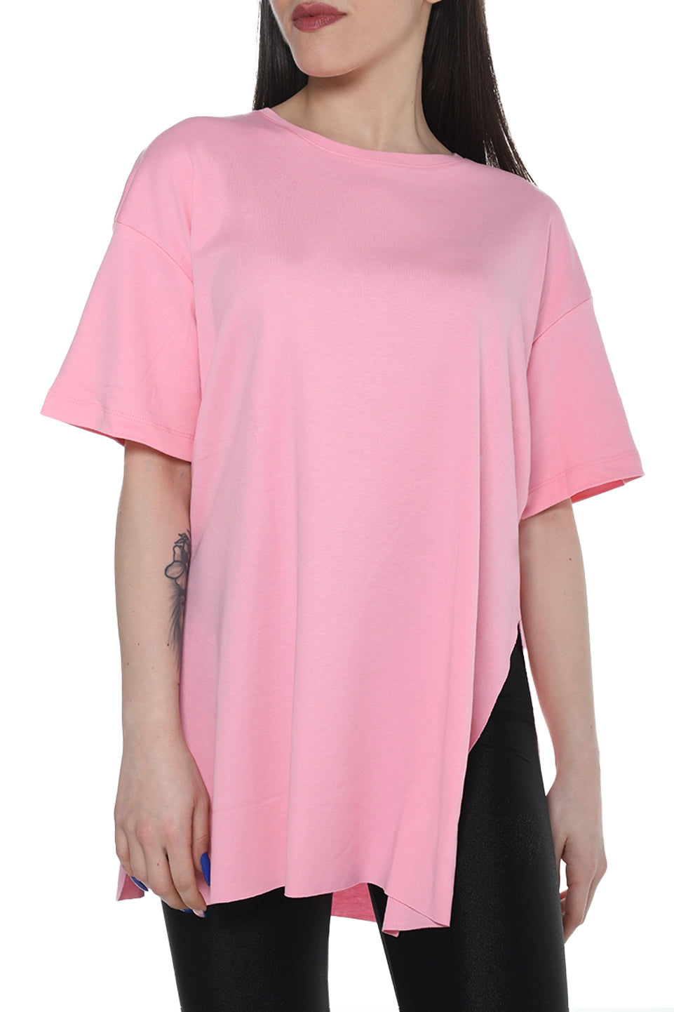 Oversize Pink Plain T-shirt