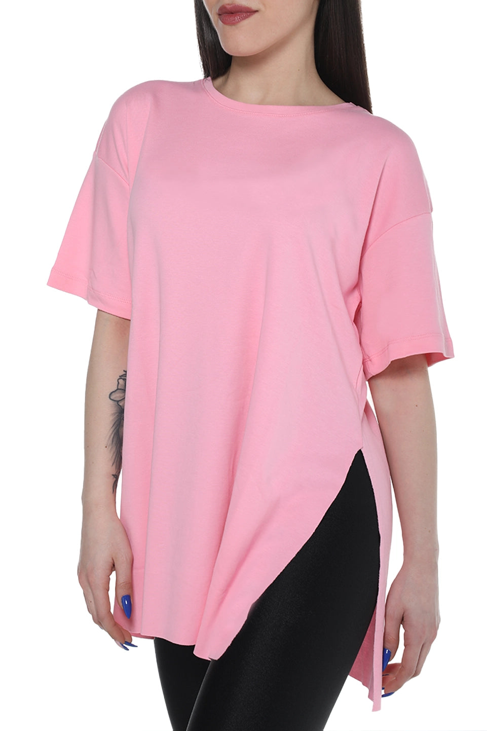 Oversize Pink Plain T-shirt