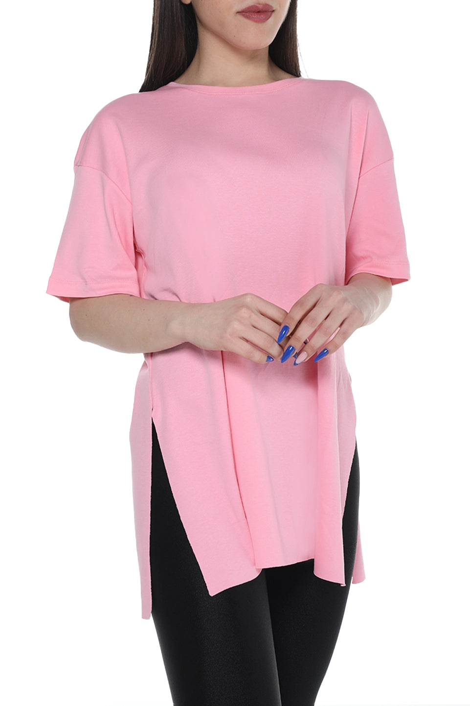 Oversize Pink Plain T-shirt