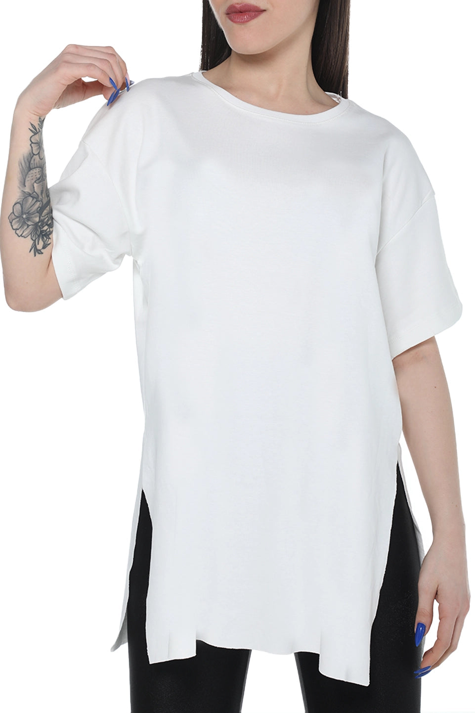 Oversize White Plain T-shirt