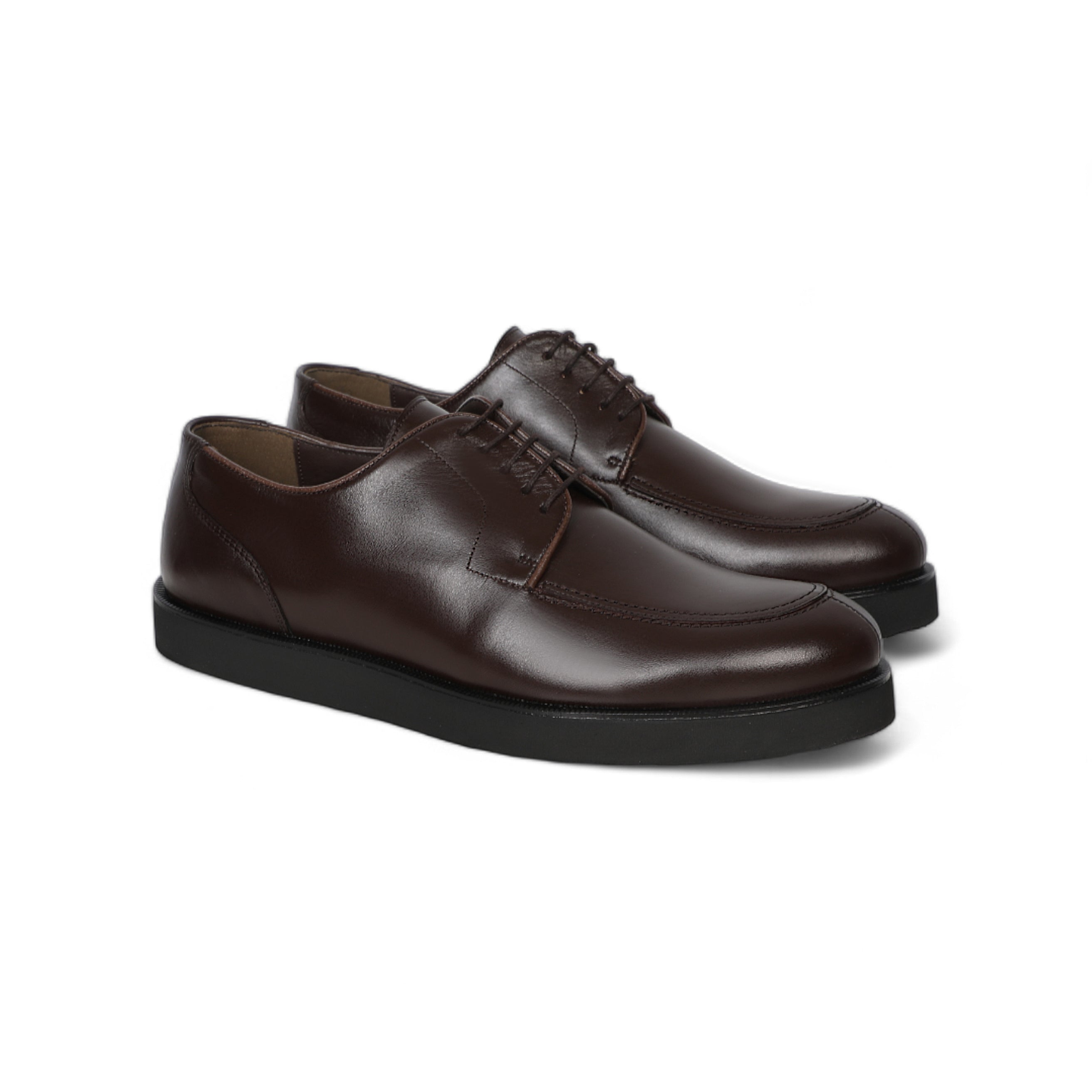 Classic Dark Brown Shoes With Flat Insole