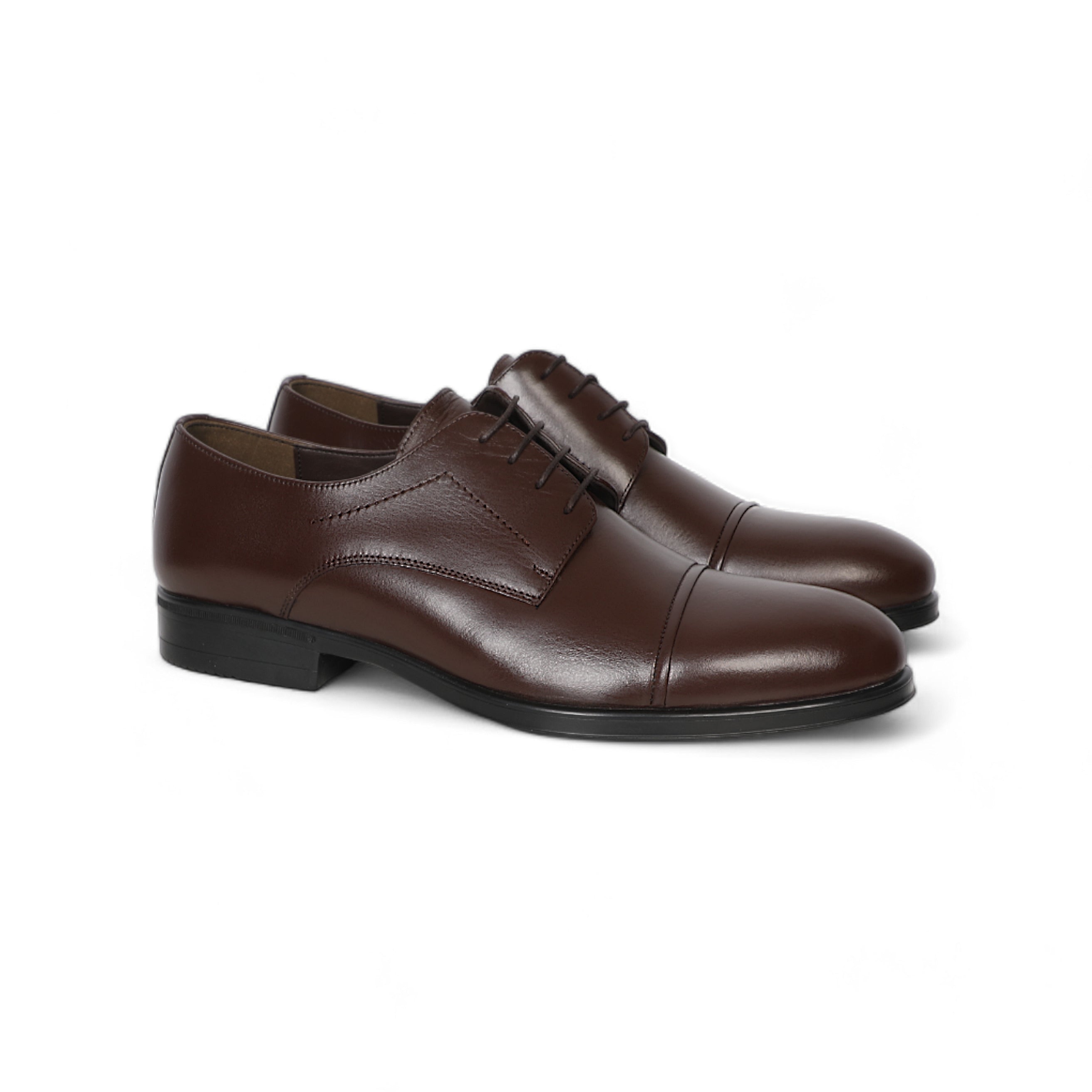 Men Classic Brown Shoes Cap Toe Design