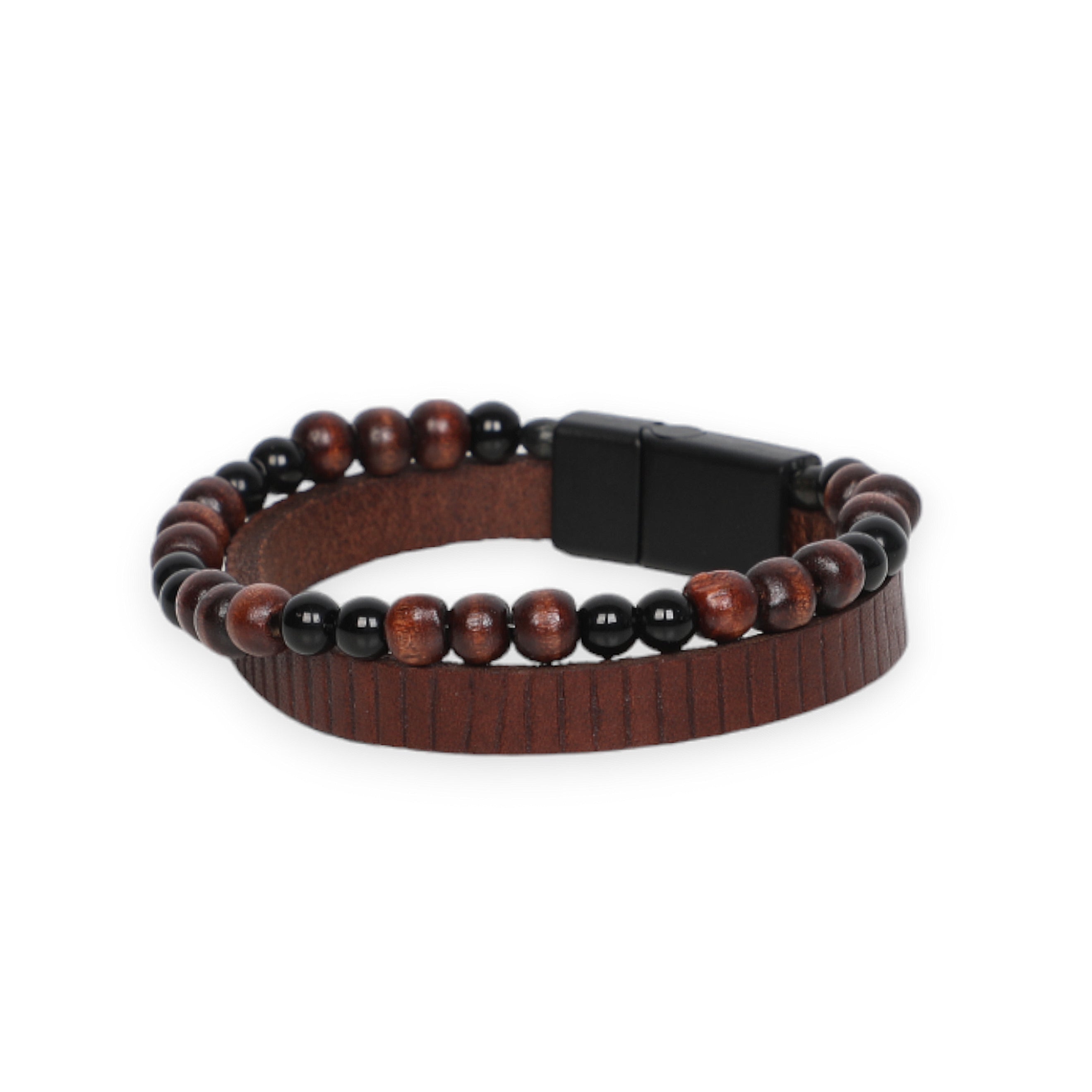 Men Brown Leather Bracelet
