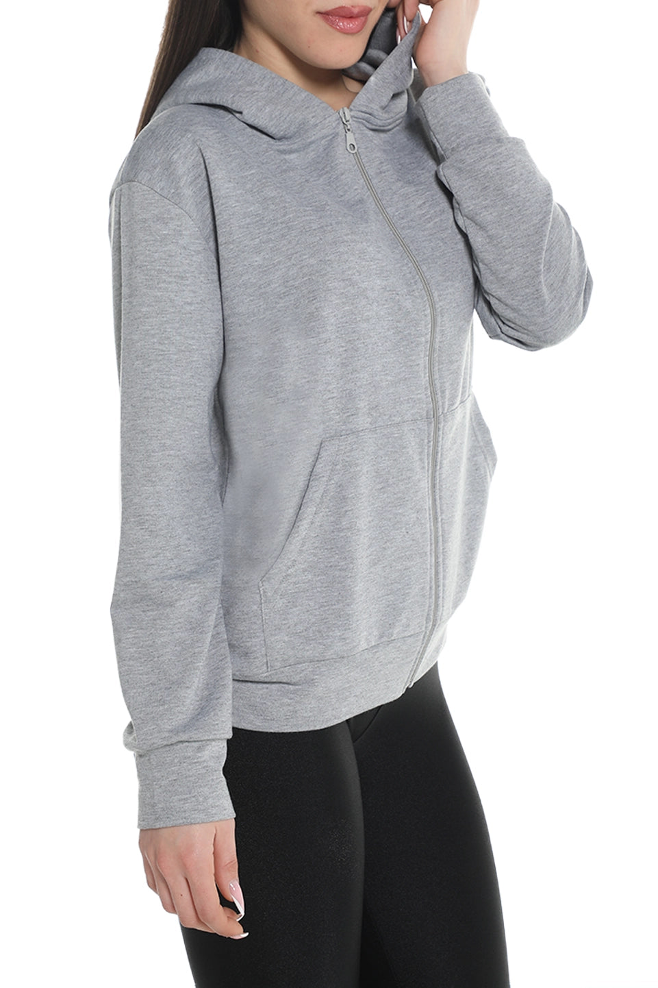 Grey Cotton Jacket With Hood