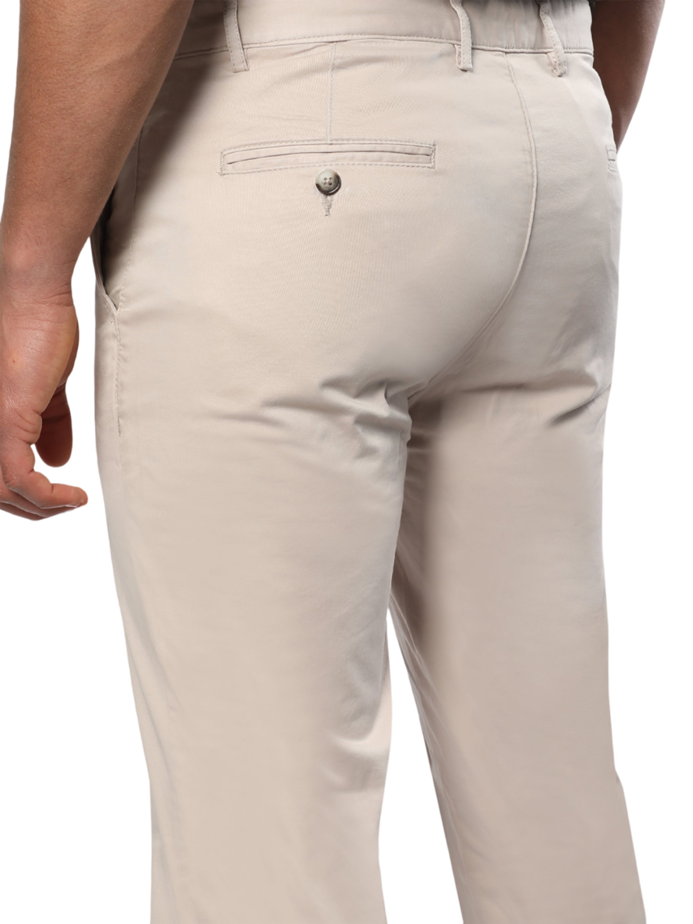 Men Light Beige Regular Chino Pants