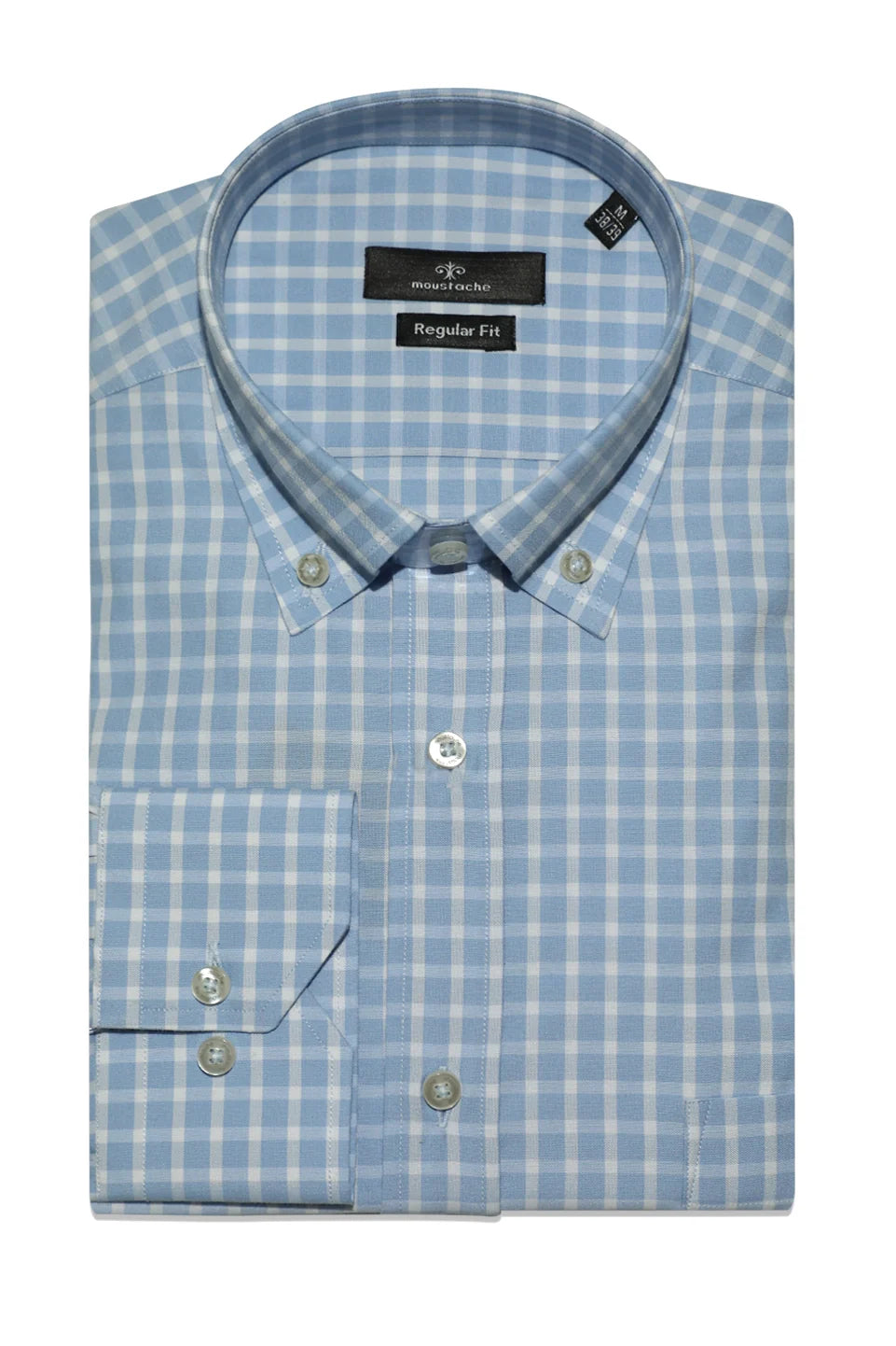 Blue Checked Casual Shirt With Button To Close