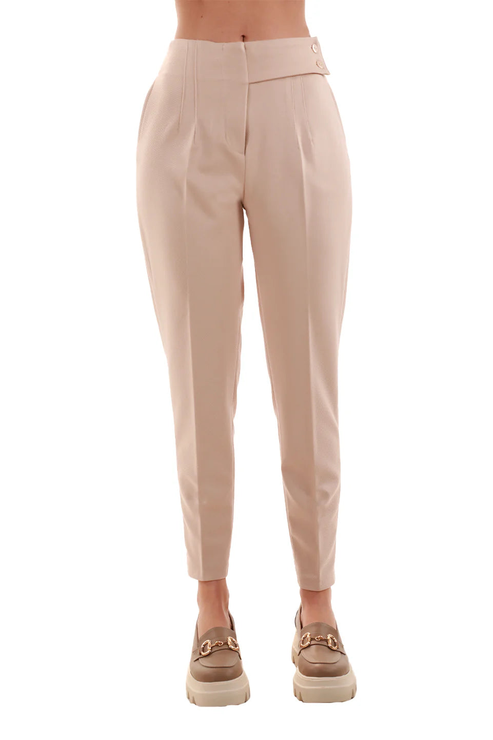 Classy Beige Pant with Side Button design