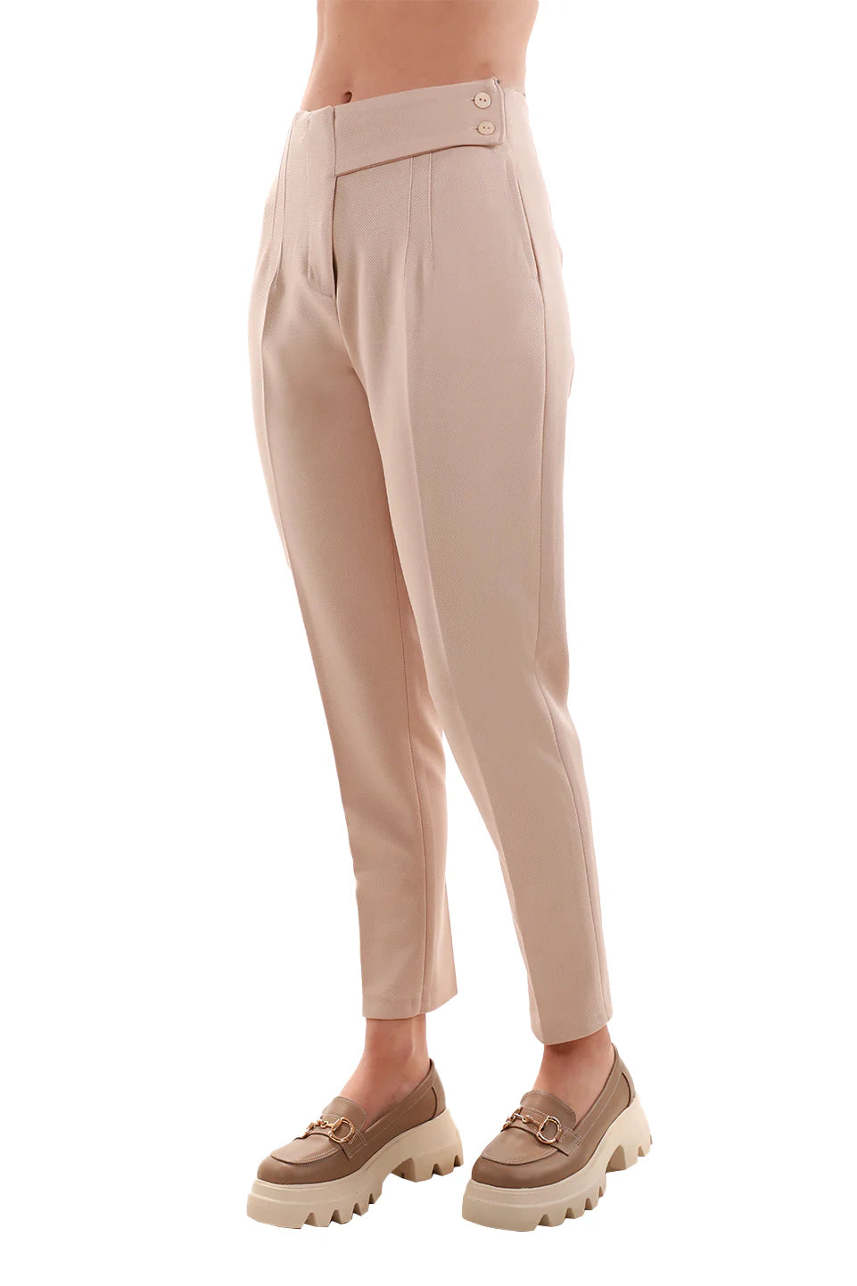 Classy Beige Pant with Side Button design