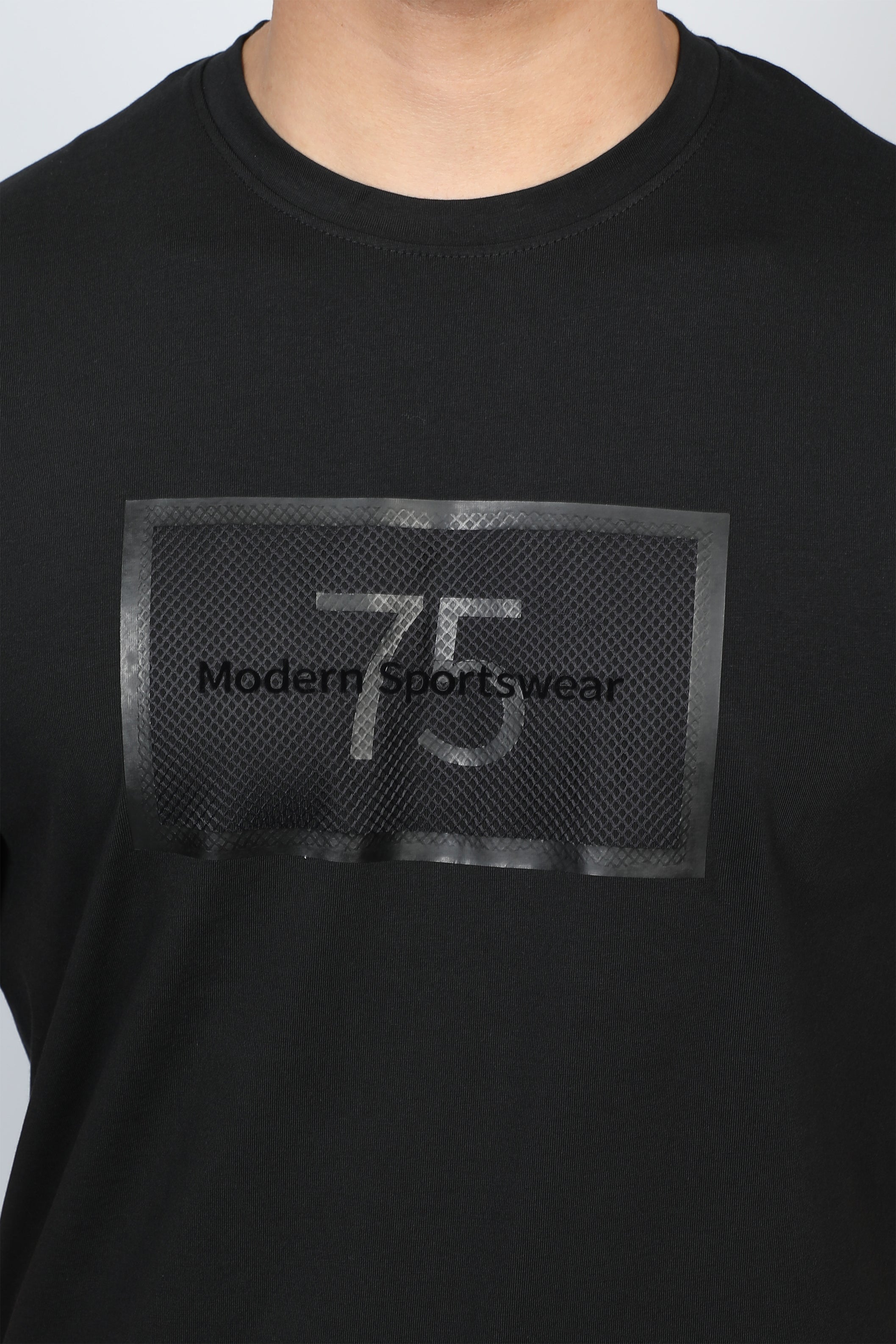 Men Black T-shirt Front Number Designed