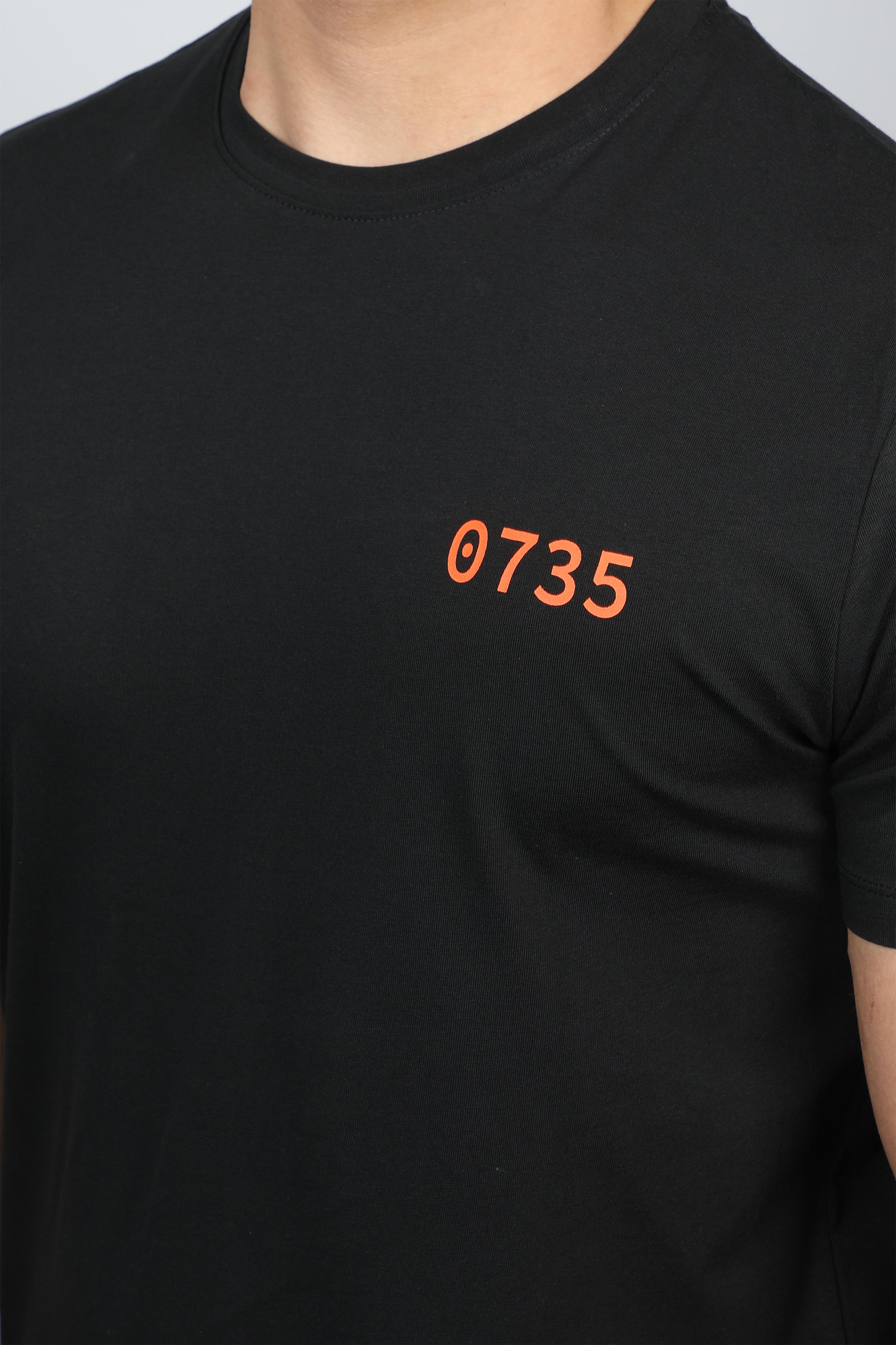 Black T-shirt With Number Front Design And Back Logo