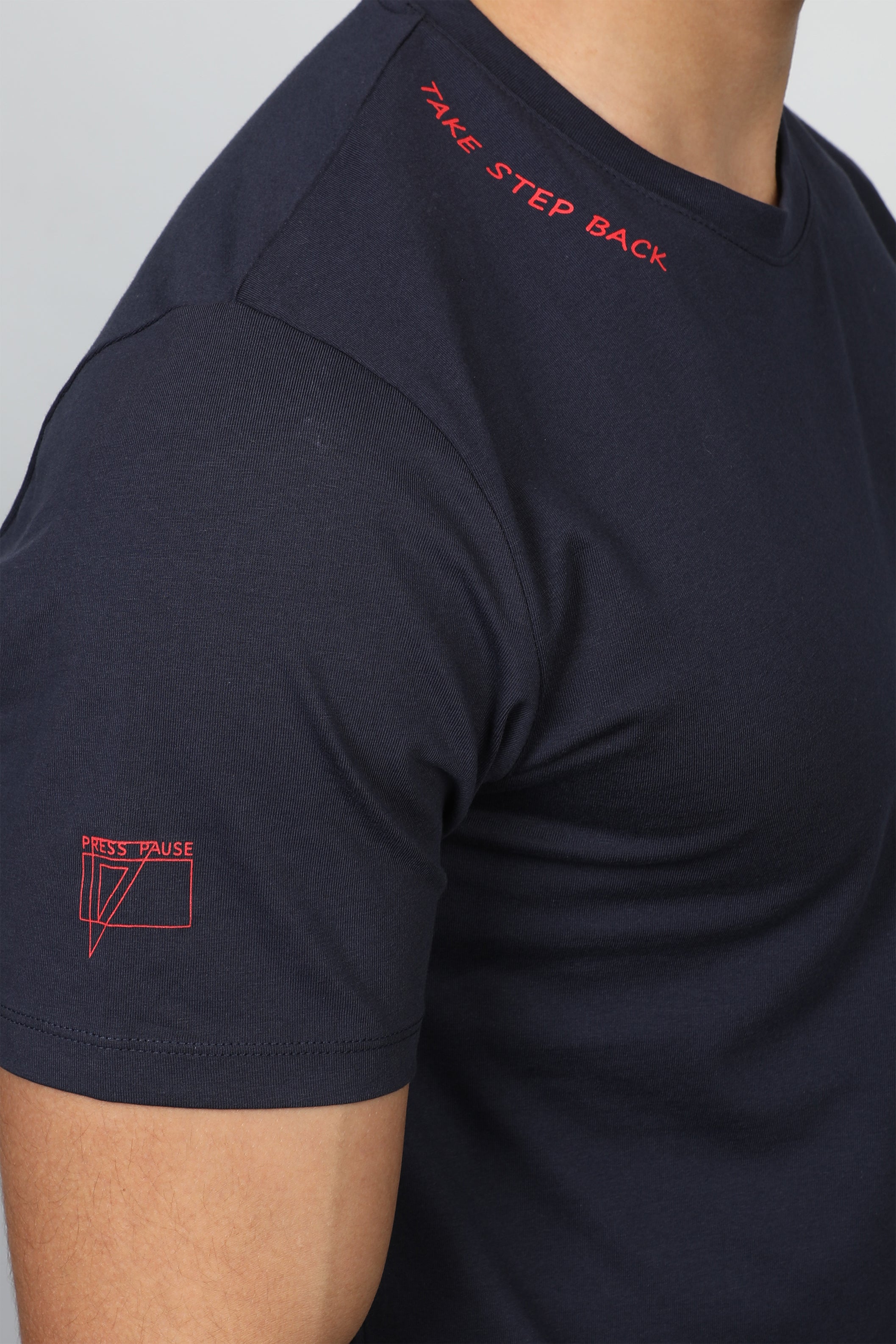 Dark Navy Men T-shirt With Neck Logo