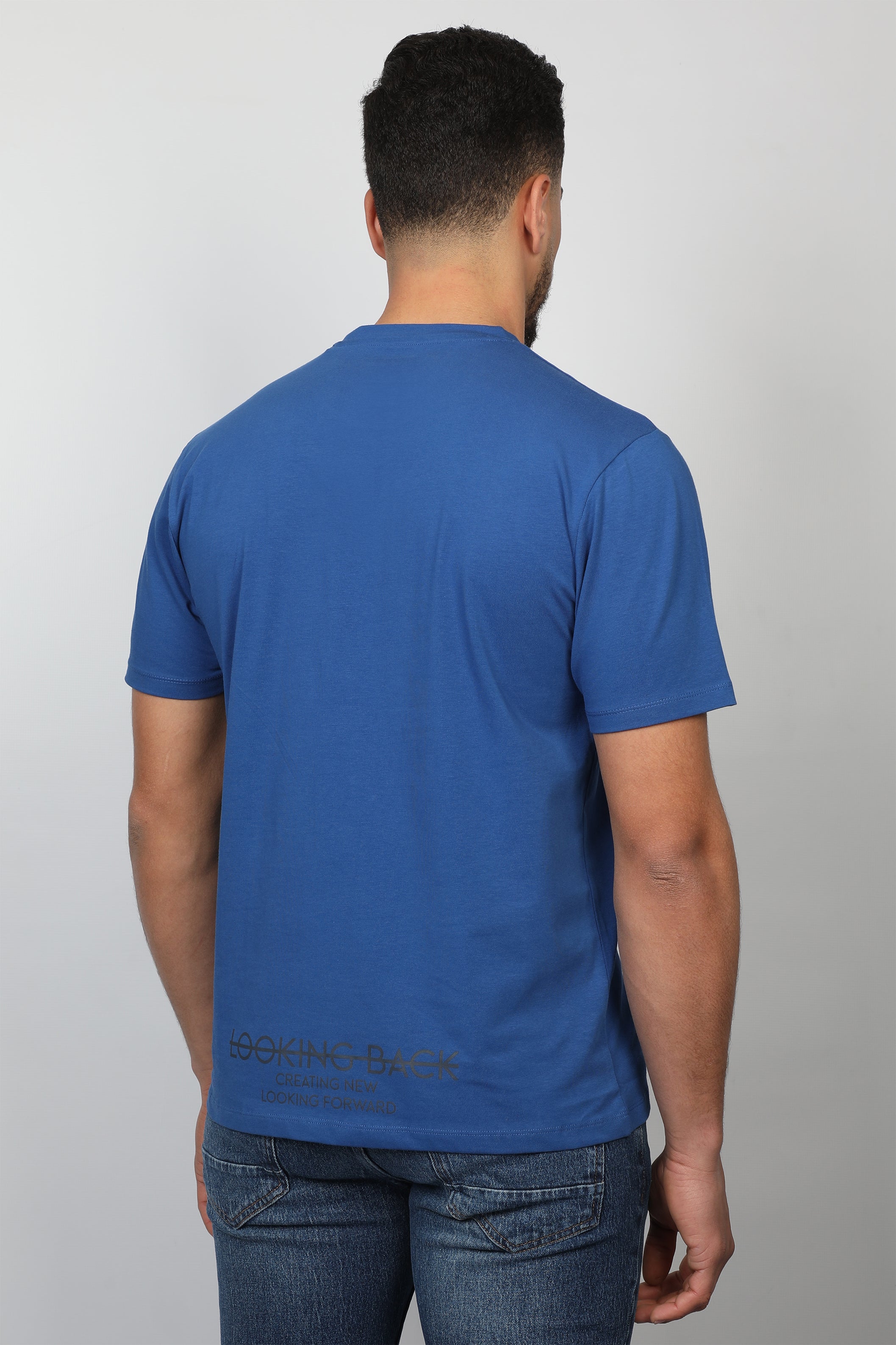 Blue T-shirt Front and Lower Back Design