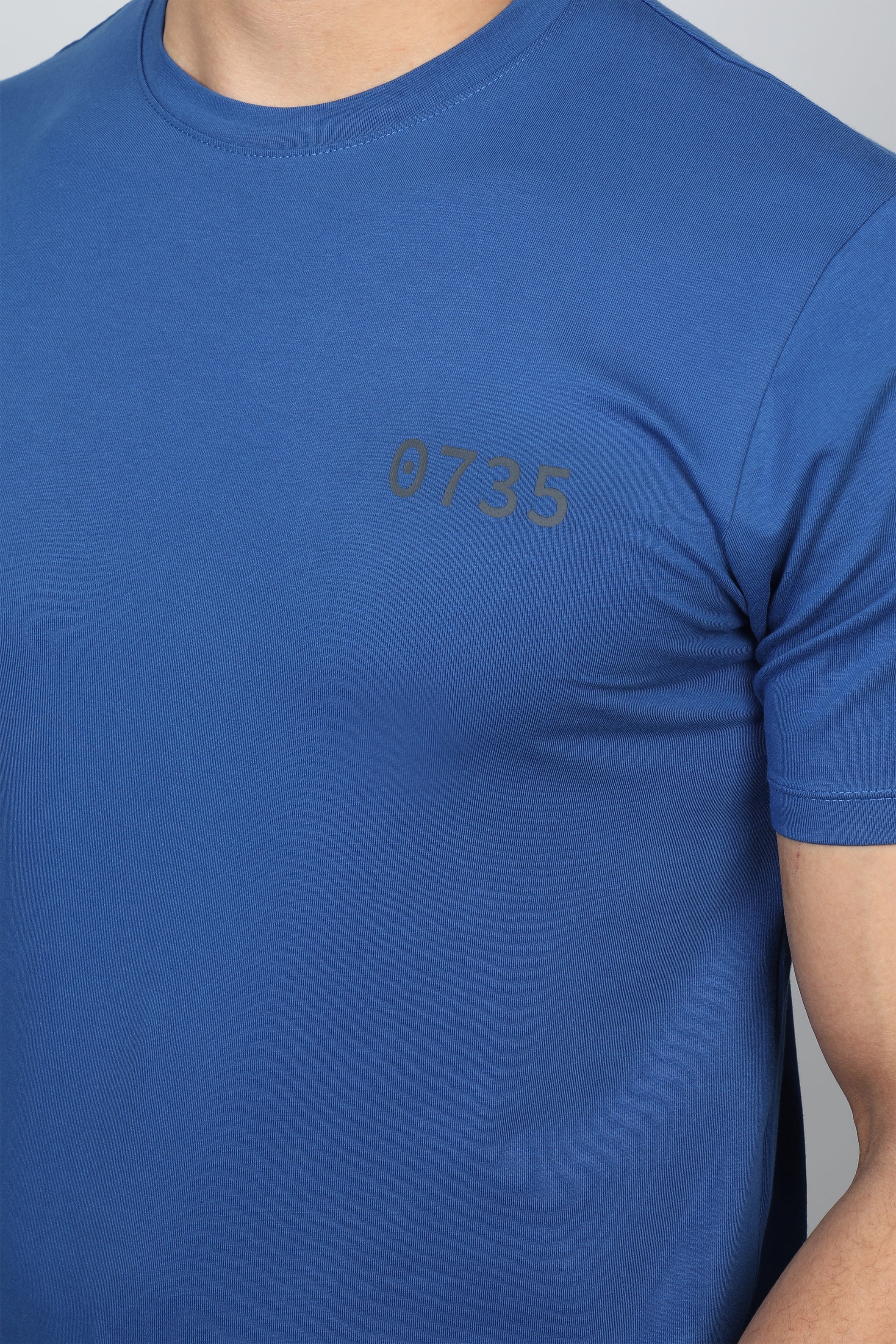 Blue T-shirt With Number Front Design And Back Logo