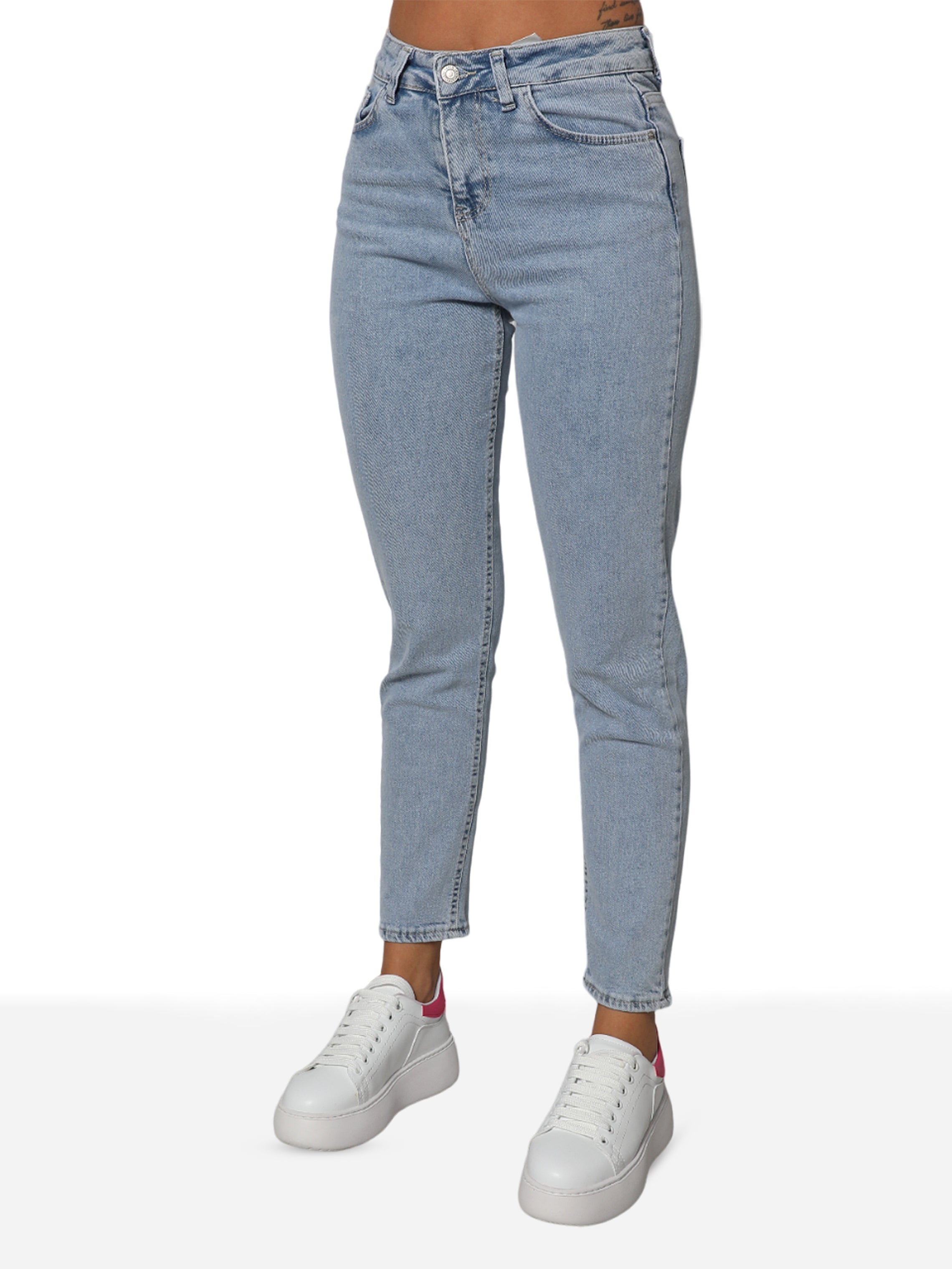 Women Blue Mom-Fit Stylish Jeans