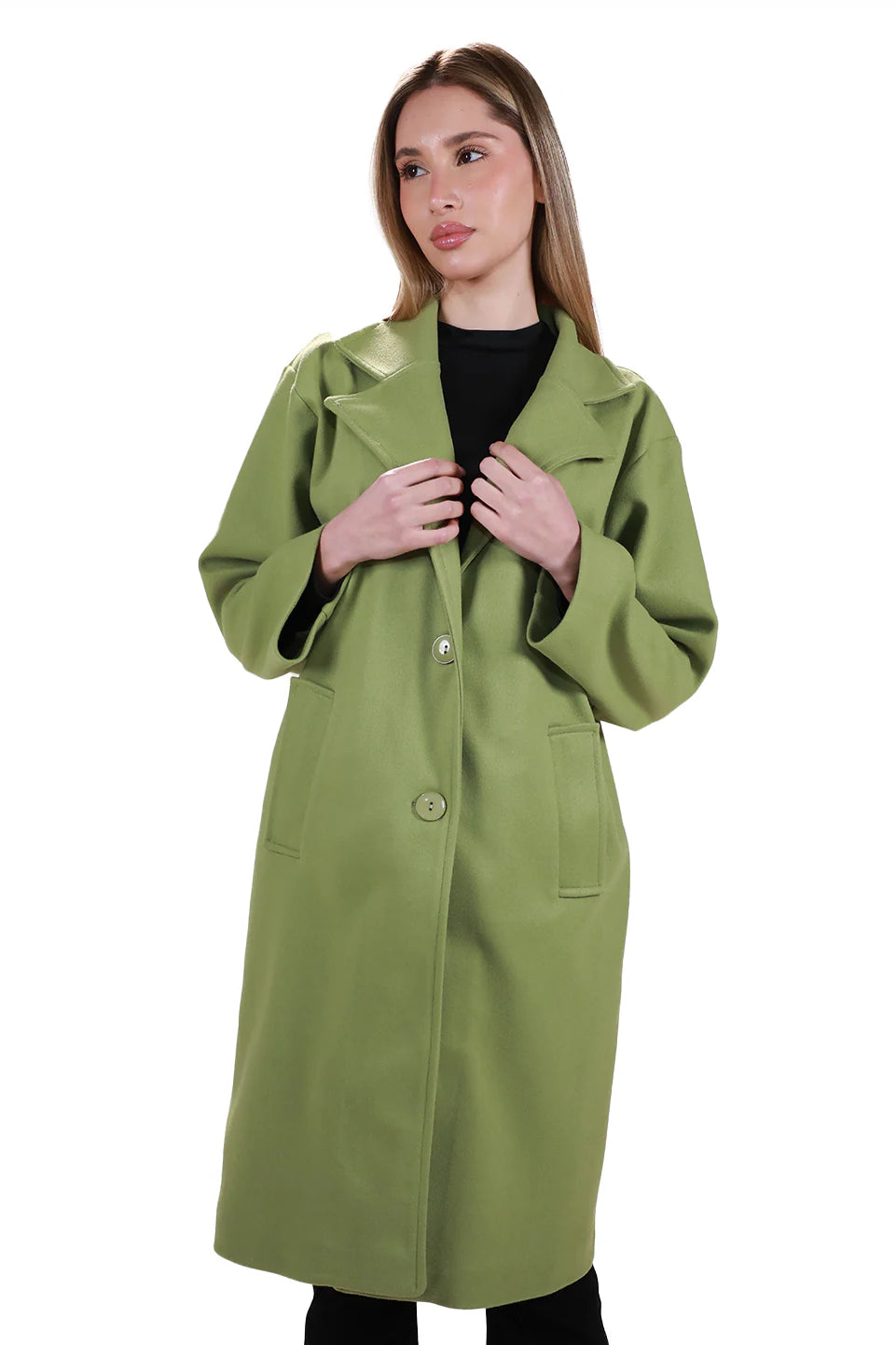 Green Length Knee Coat