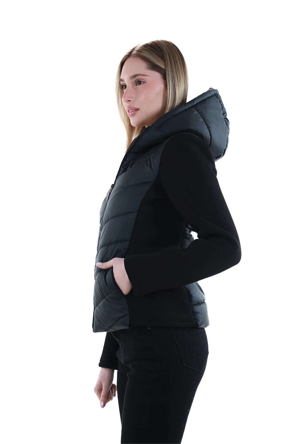 Black Puffer Work Out Light Weight Jacket