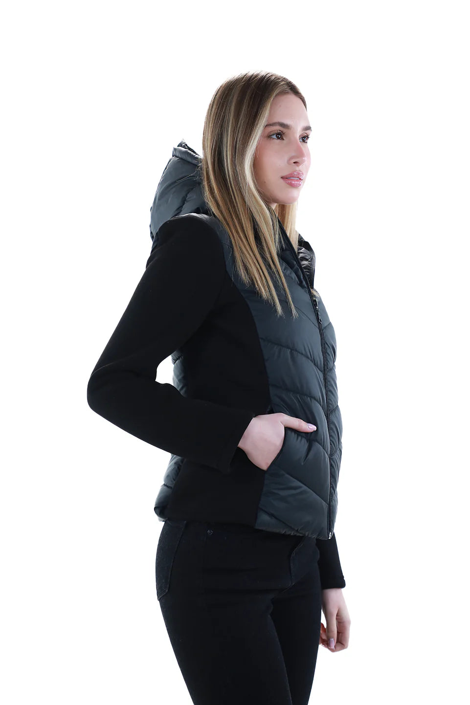 Black Puffer Work Out Light Weight Jacket