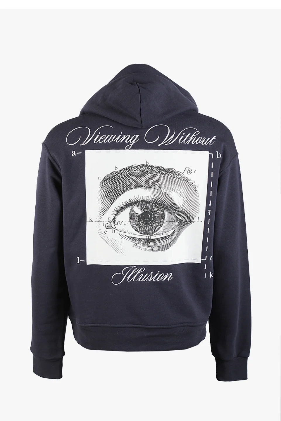 Navy Long Sleeved Hoodie With Eye Back Design