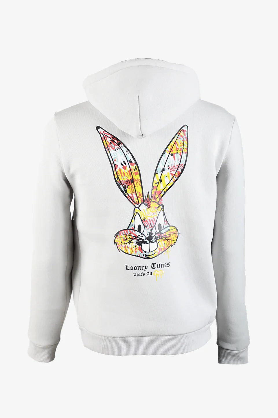 Grey Hoodie With Back Rabit Printed