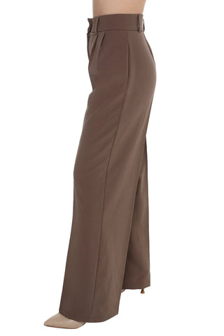 Dark Beige Losse Fit Pant With Side Pocket
