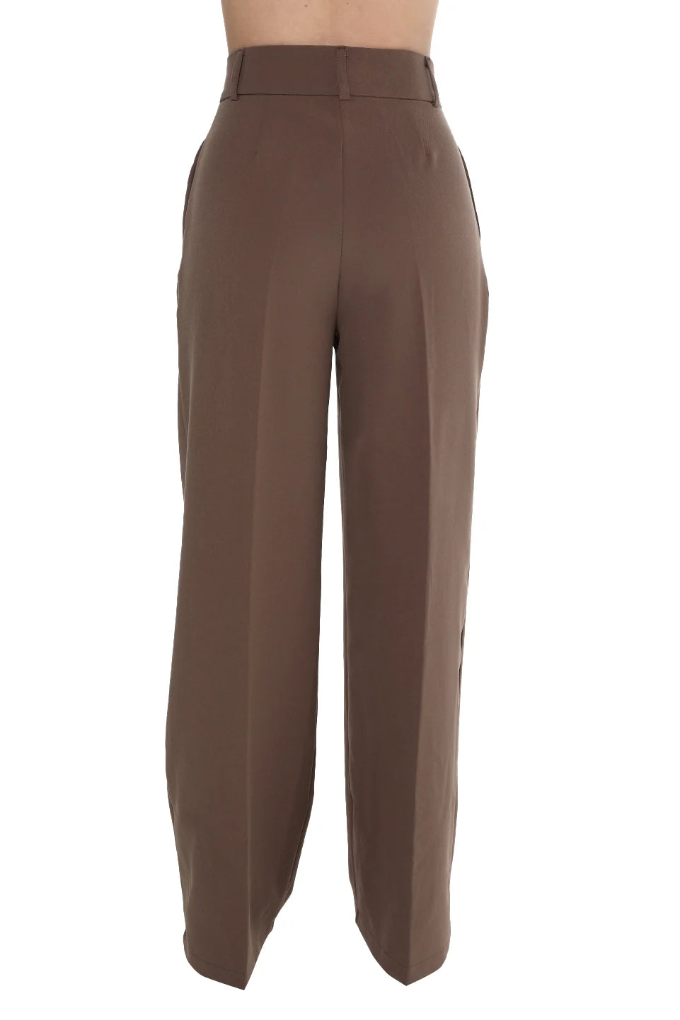 Dark Beige Losse Fit Pant With Side Pocket