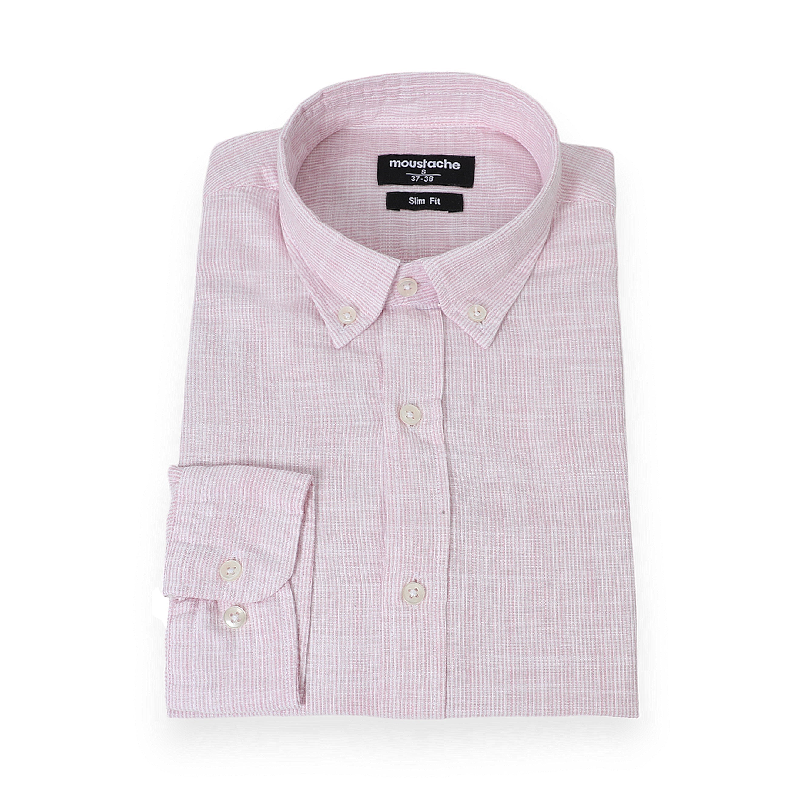 Men Pink Classic Slim Fit Shirt With Side Pockets
