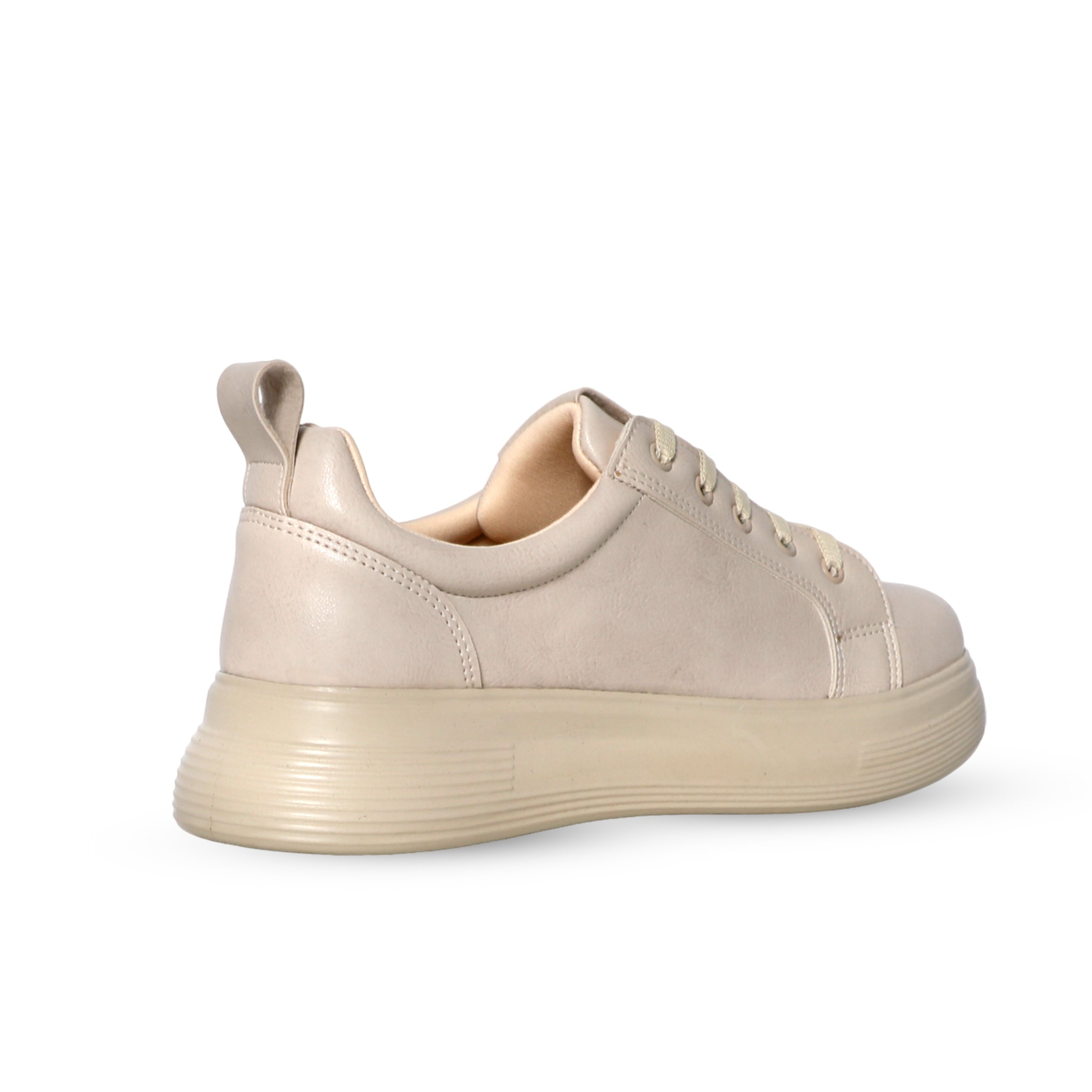 Women Full Beige Casual Shoes With Smooth Texture Design