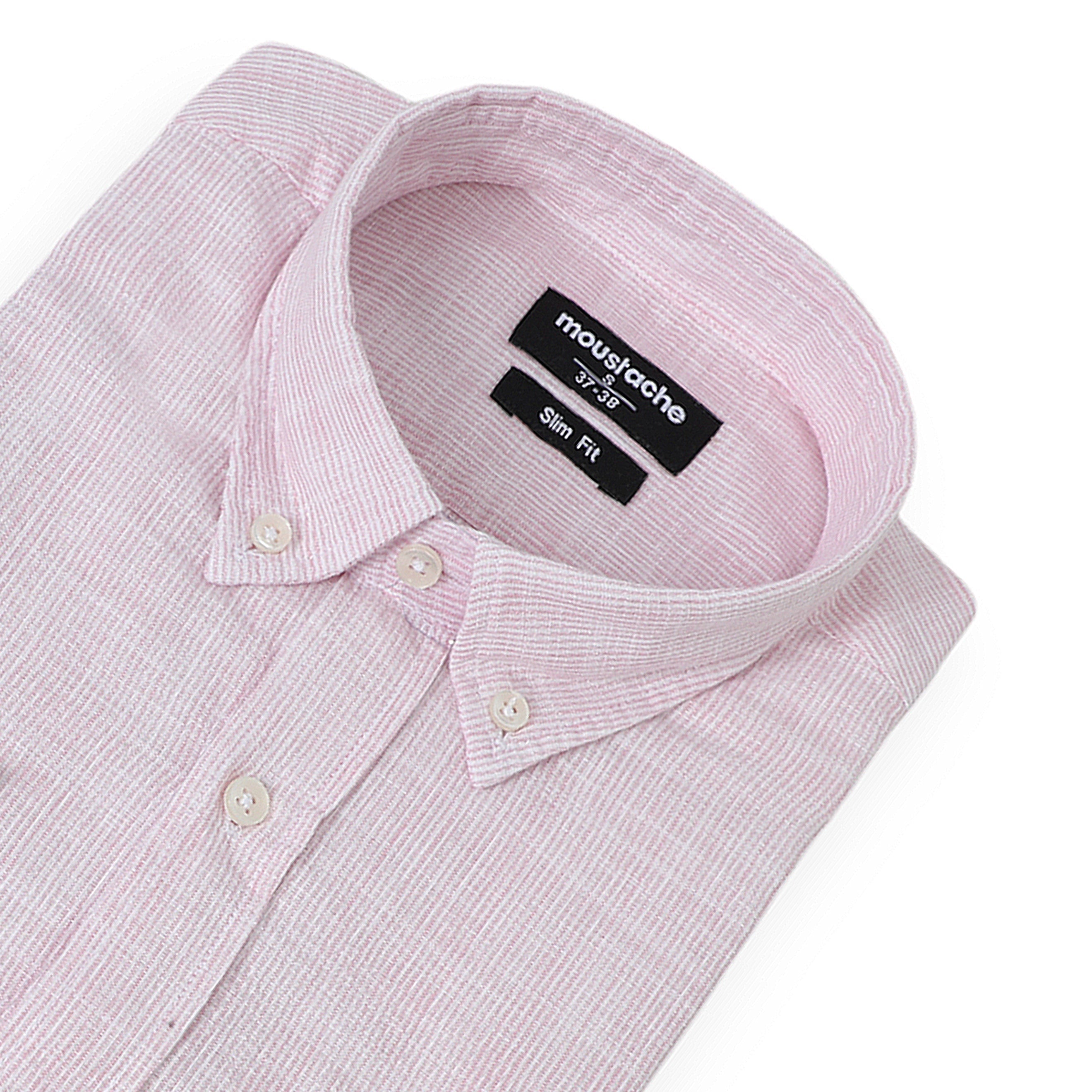 Men Pink Classic Slim Fit Shirt With Side Pockets