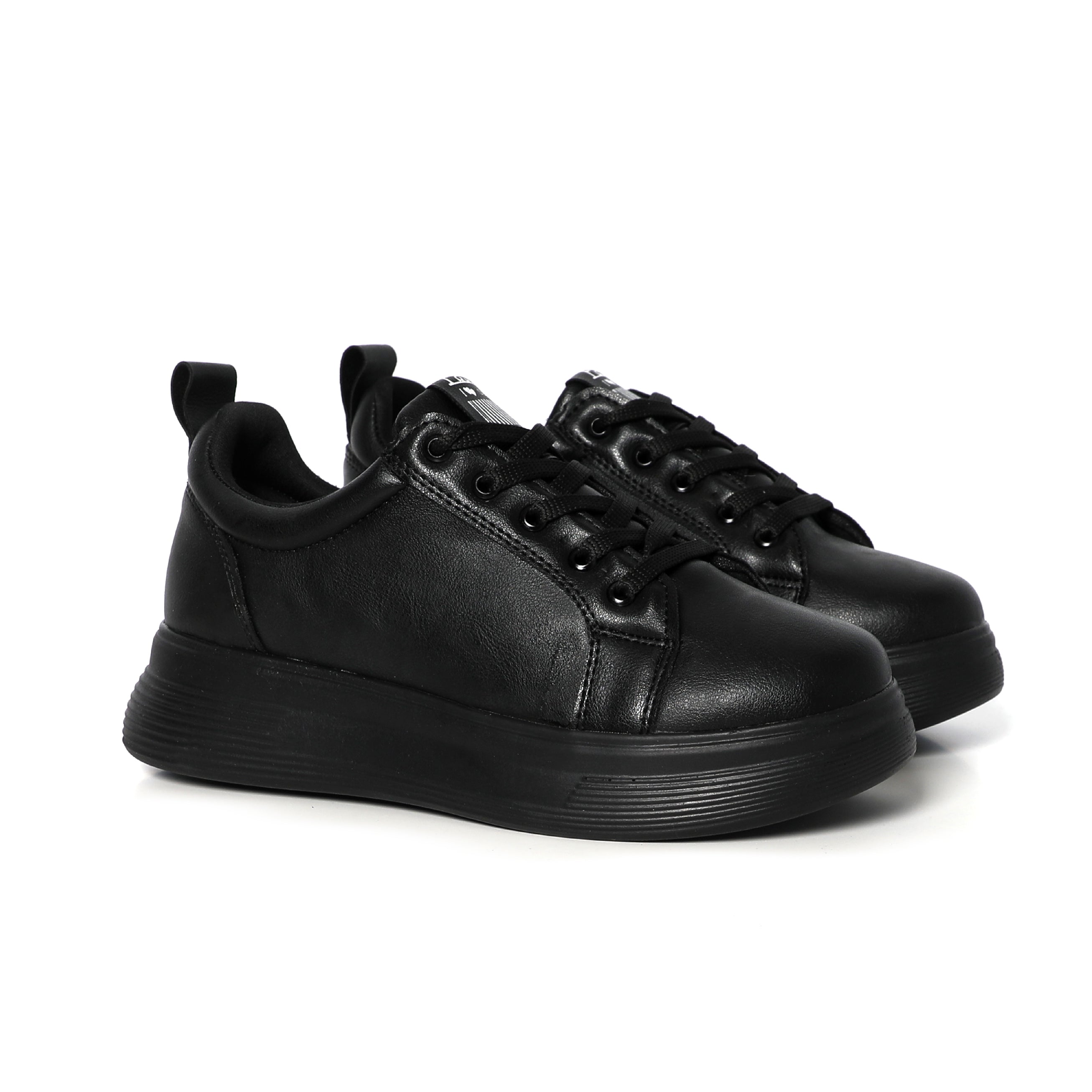 Women Full Black Casual Shoes With Smooth Texture Design