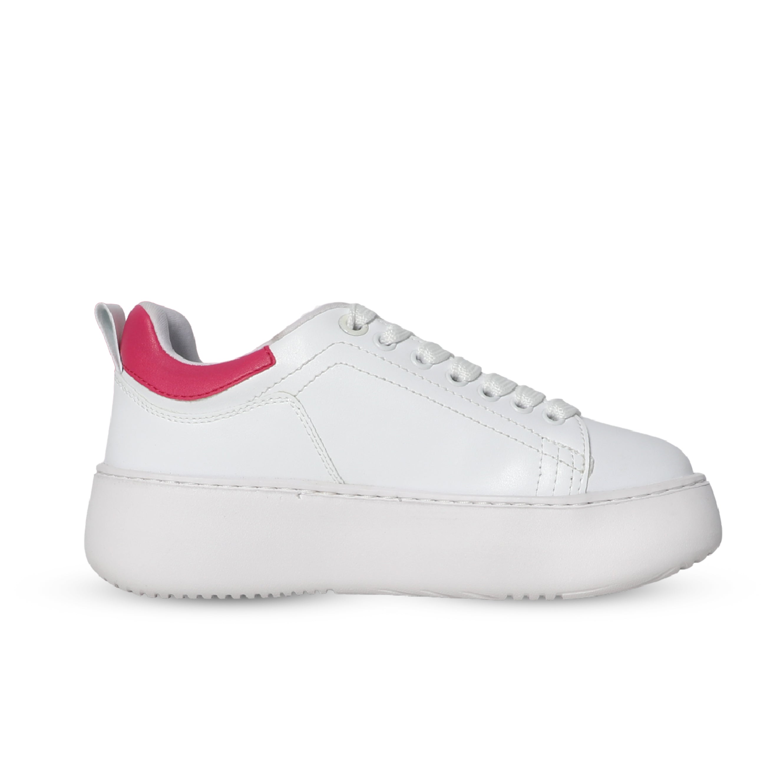 Women White Casual Shoes With Pink End Design