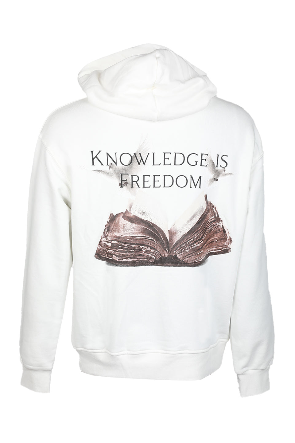 White Hoodie With Back Printed Design