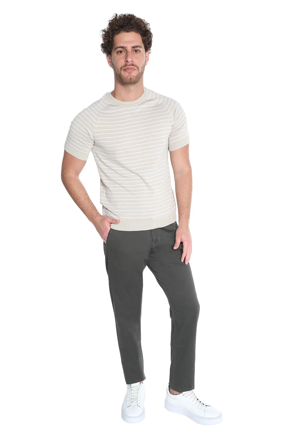 Chino Olive Pant With Side Pockets