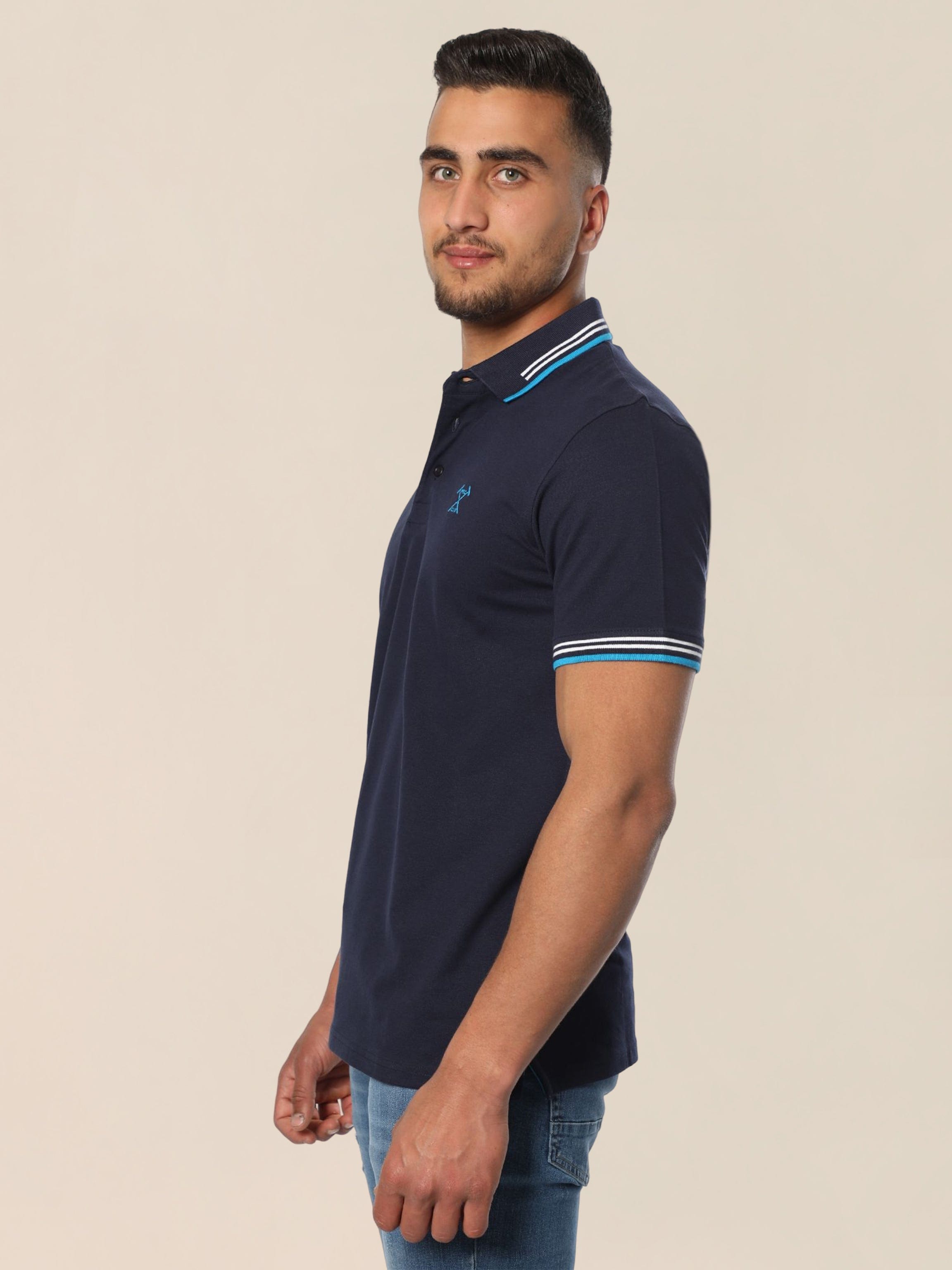 Men Casual Polo With Designed Ends