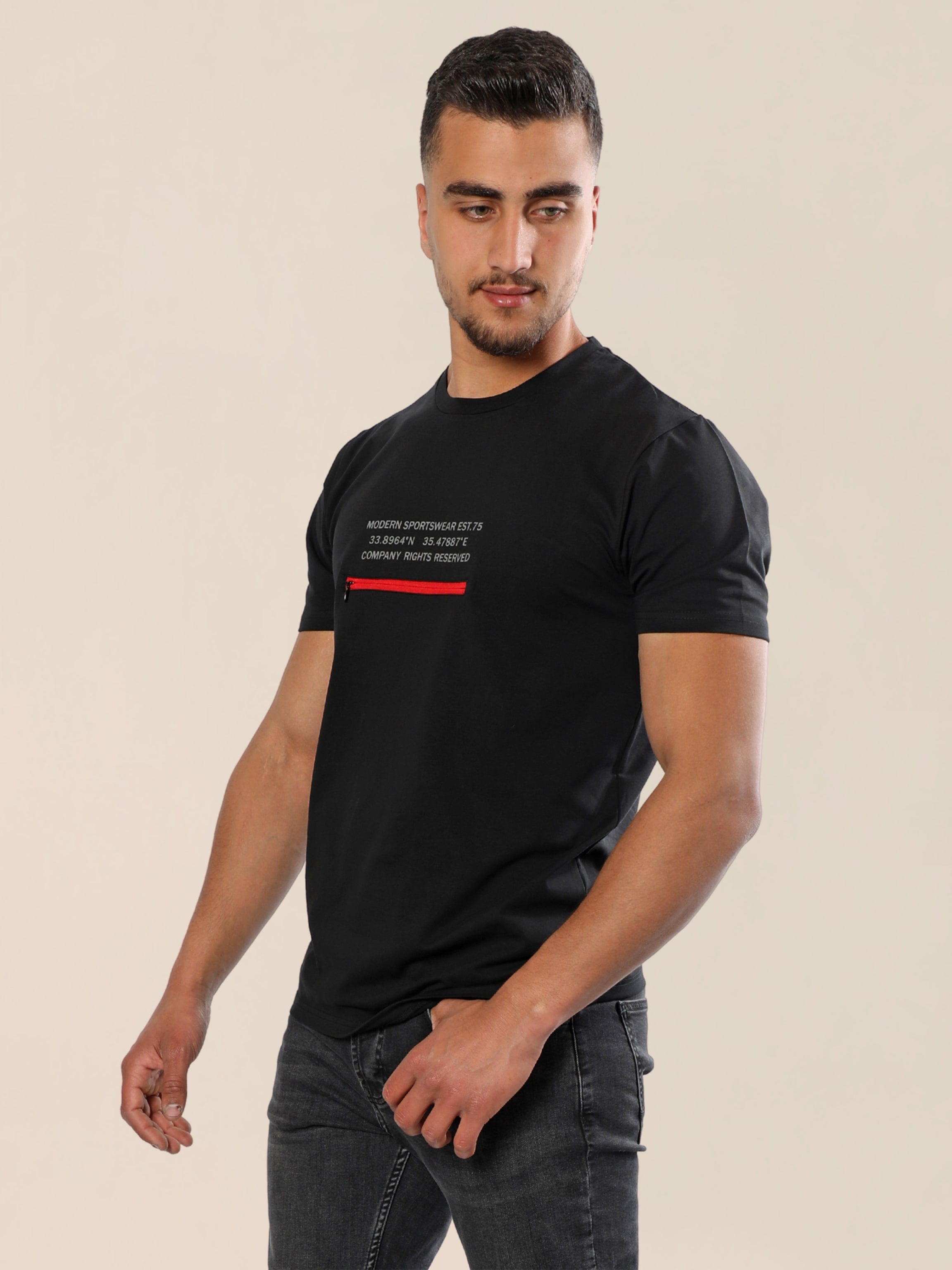 Men T-shirt With Chest Printed Design