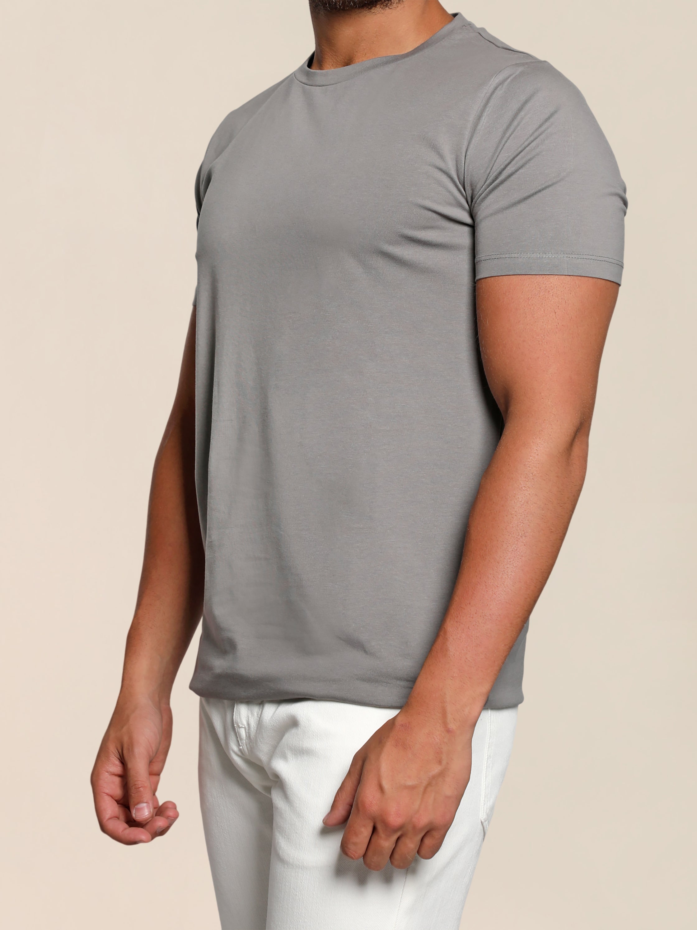 Light Grey Jack Dapper Shortsleeved Basic T-shirt With Round Neck