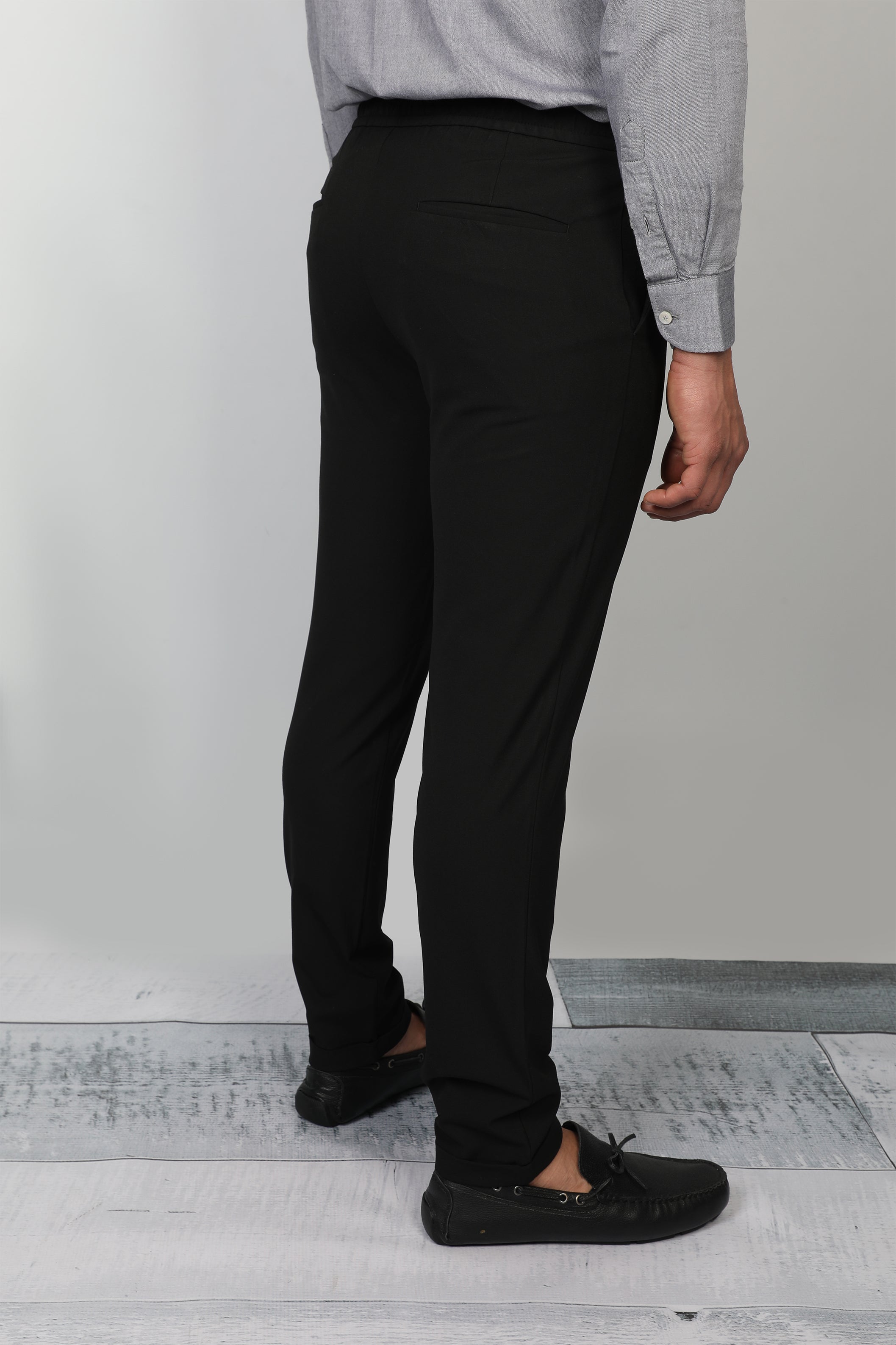 Black Men Pant With Elastic Waist