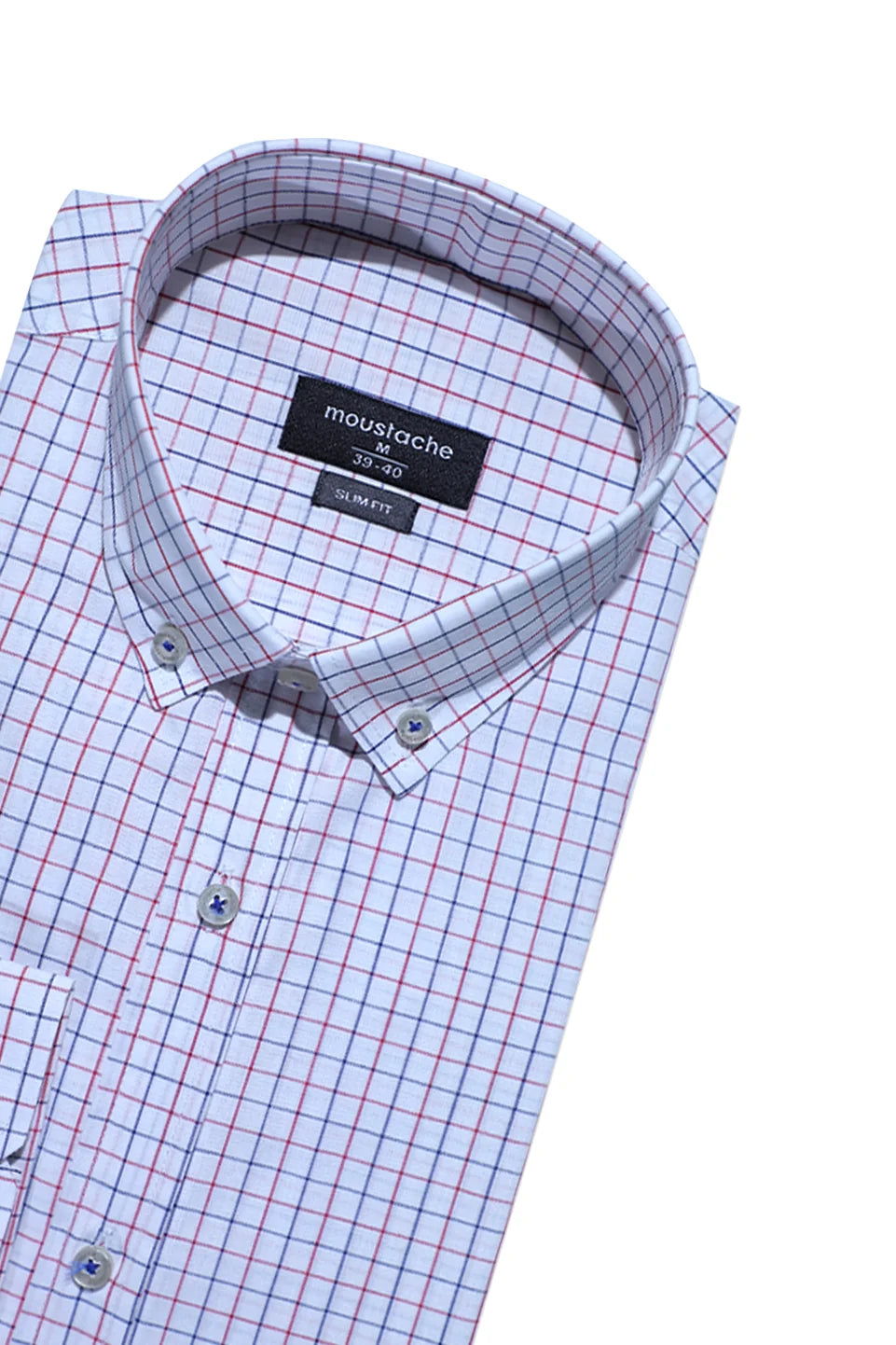 White Checked Casual Shirt With Button To Close