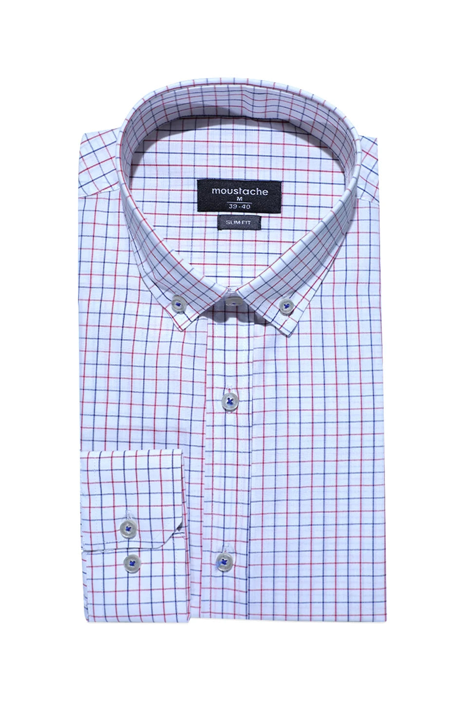 White Checked Casual Shirt With Button To Close