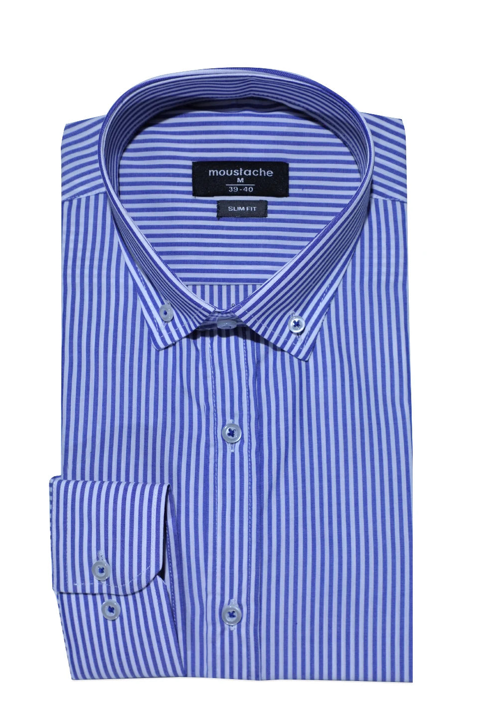 Navy Long-Sleeved Striped Shirt