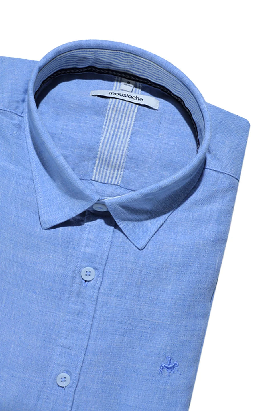 Long Sleeved Sky Blue Linen Shirt