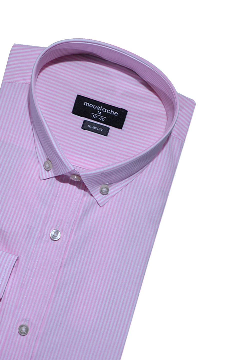 Pink Long-Sleeved Striped Shirt