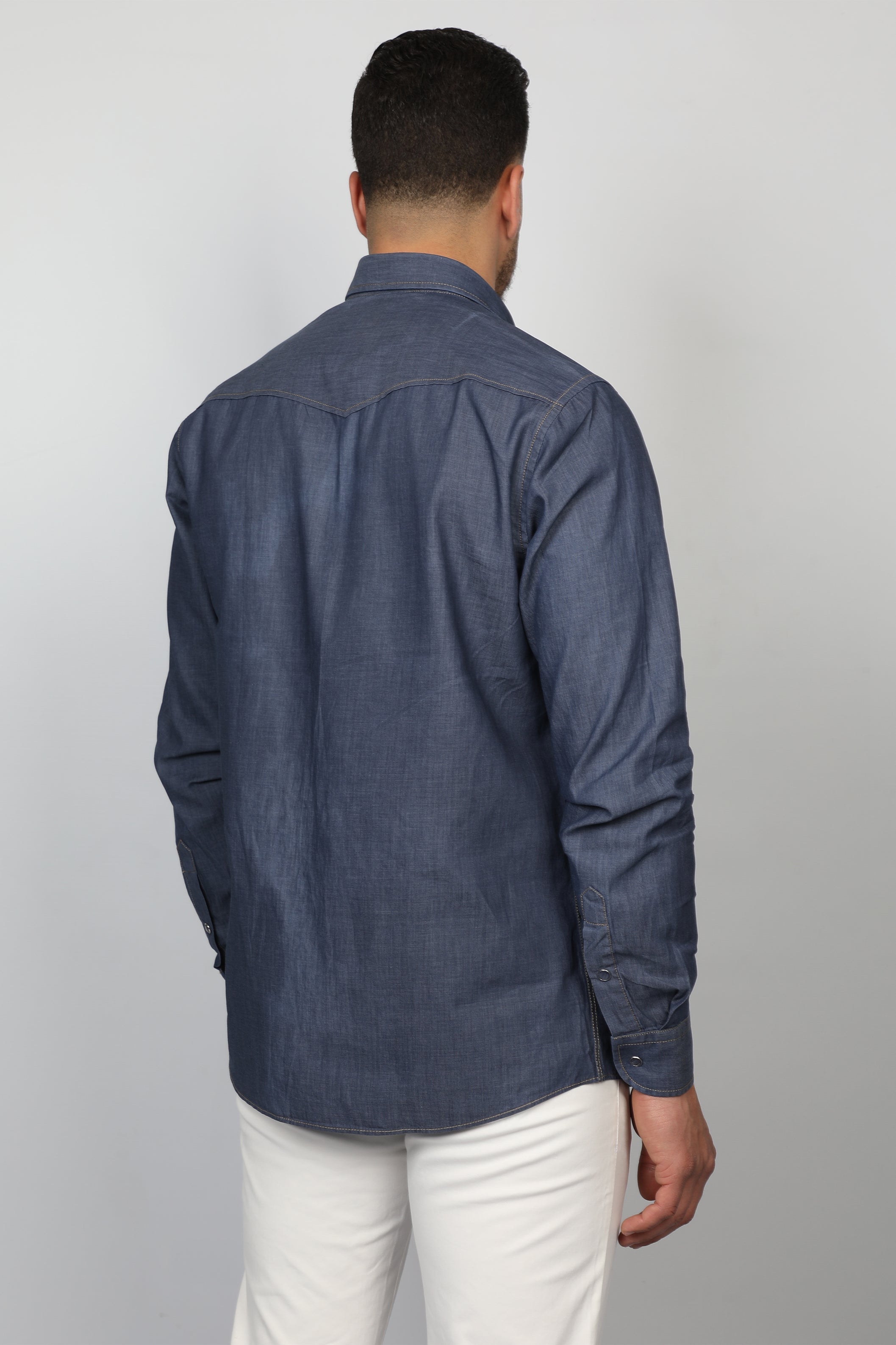 Navy Shirt with Chest Pockets