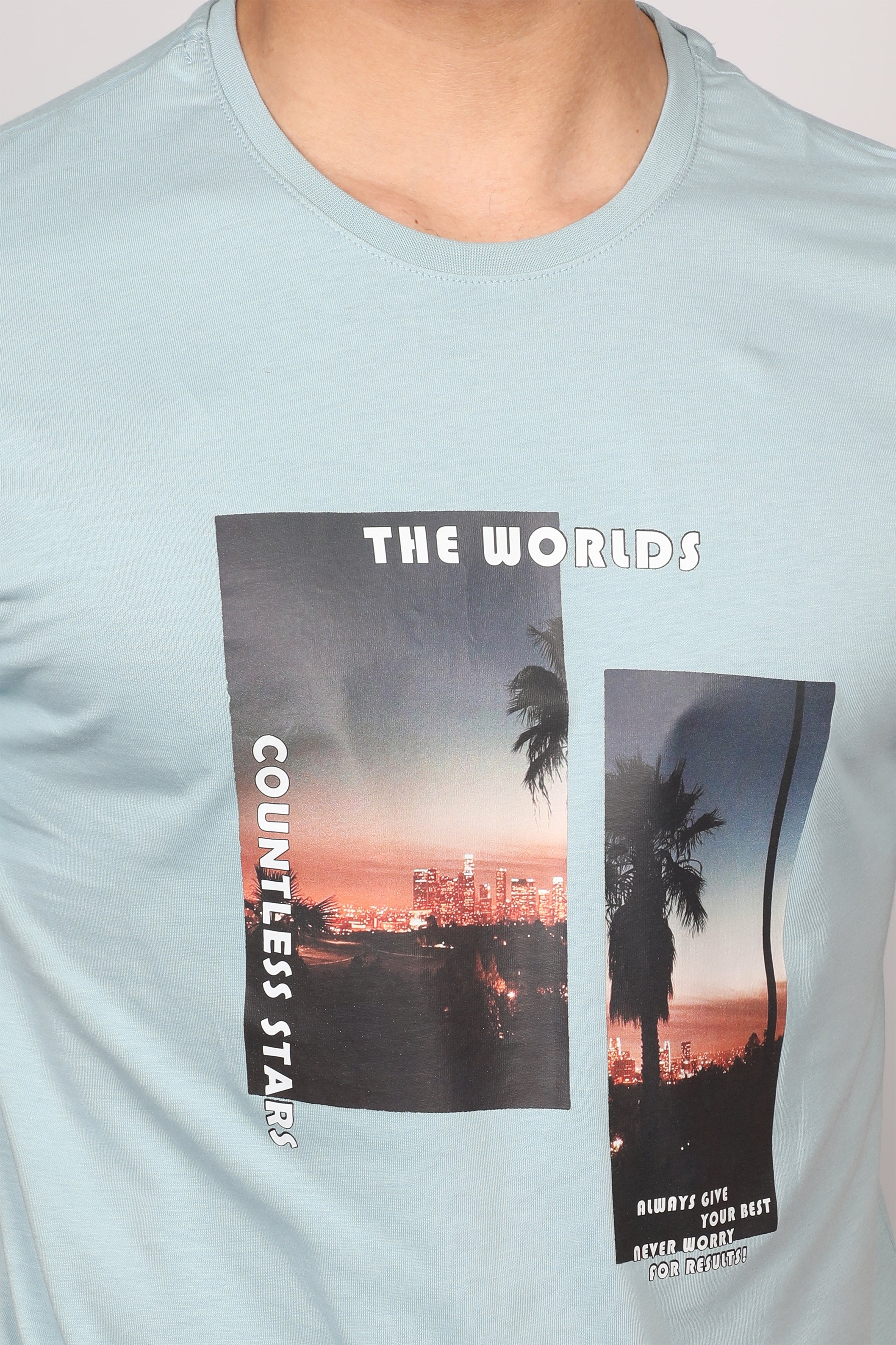 Men T-shirt Front Sunset Design