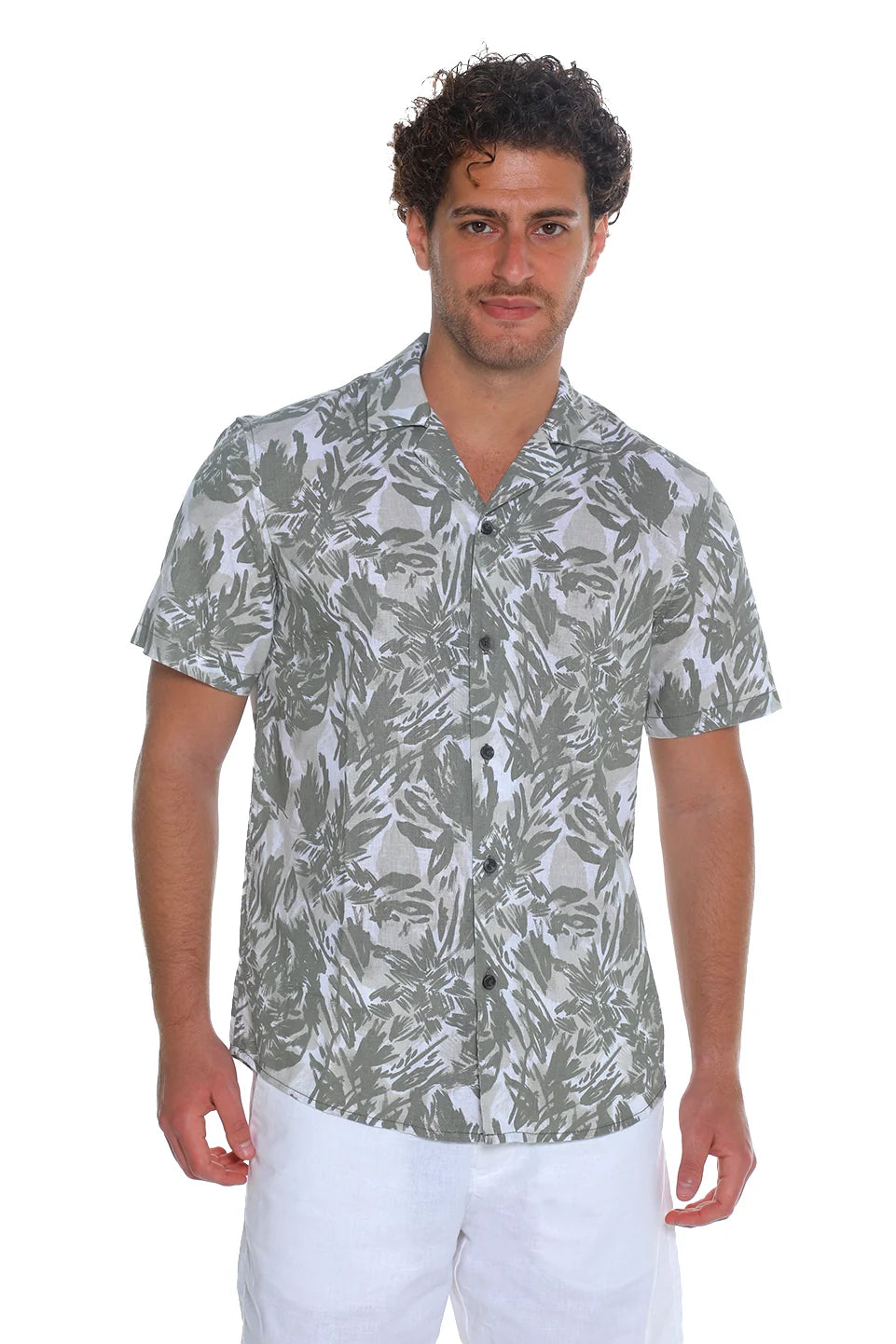 Tom Tailor Short Sleeved Olive Printed Shirt