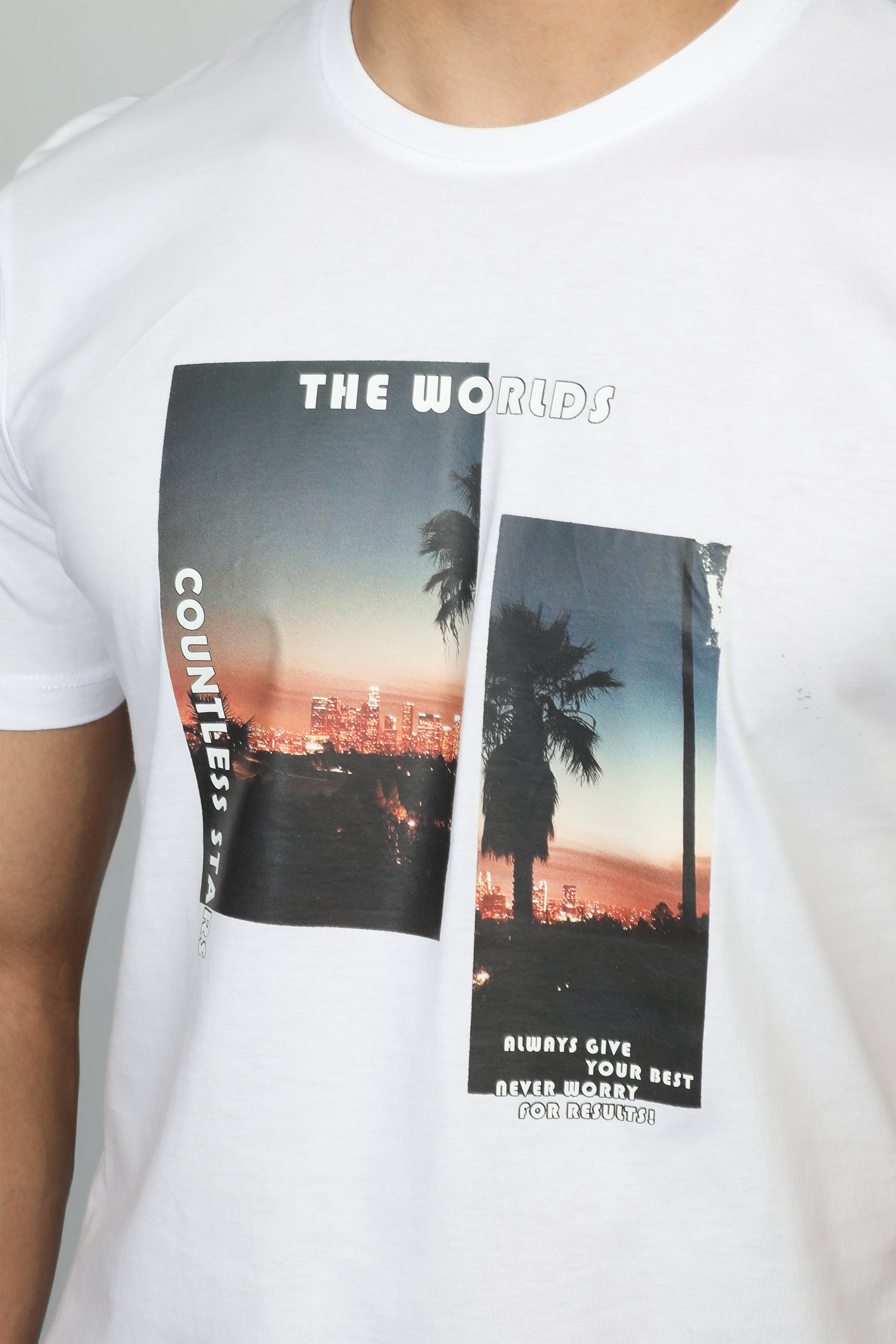 Men T-shirt Front Sunset Design