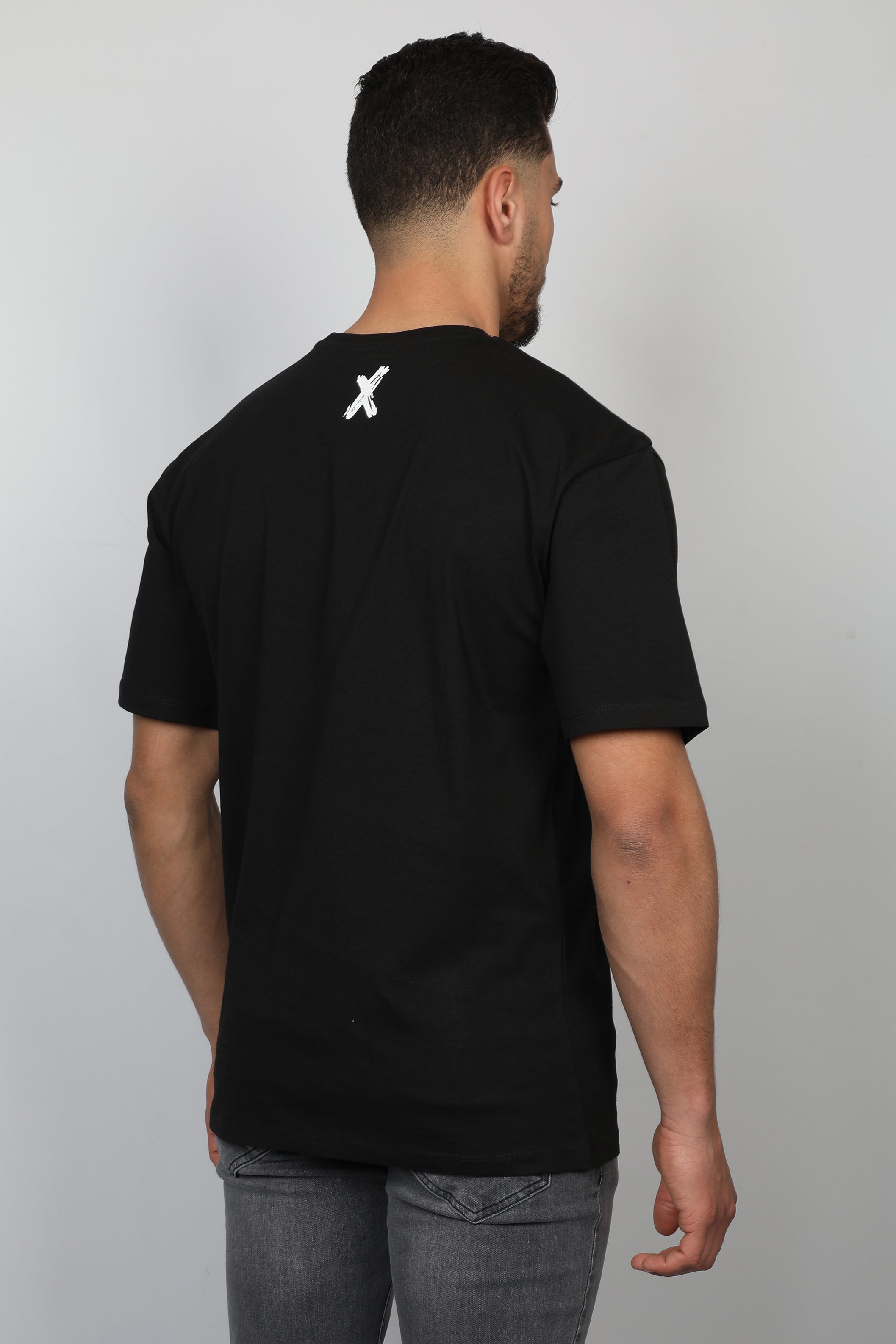 Black T-shirt With Front And Back Logo
